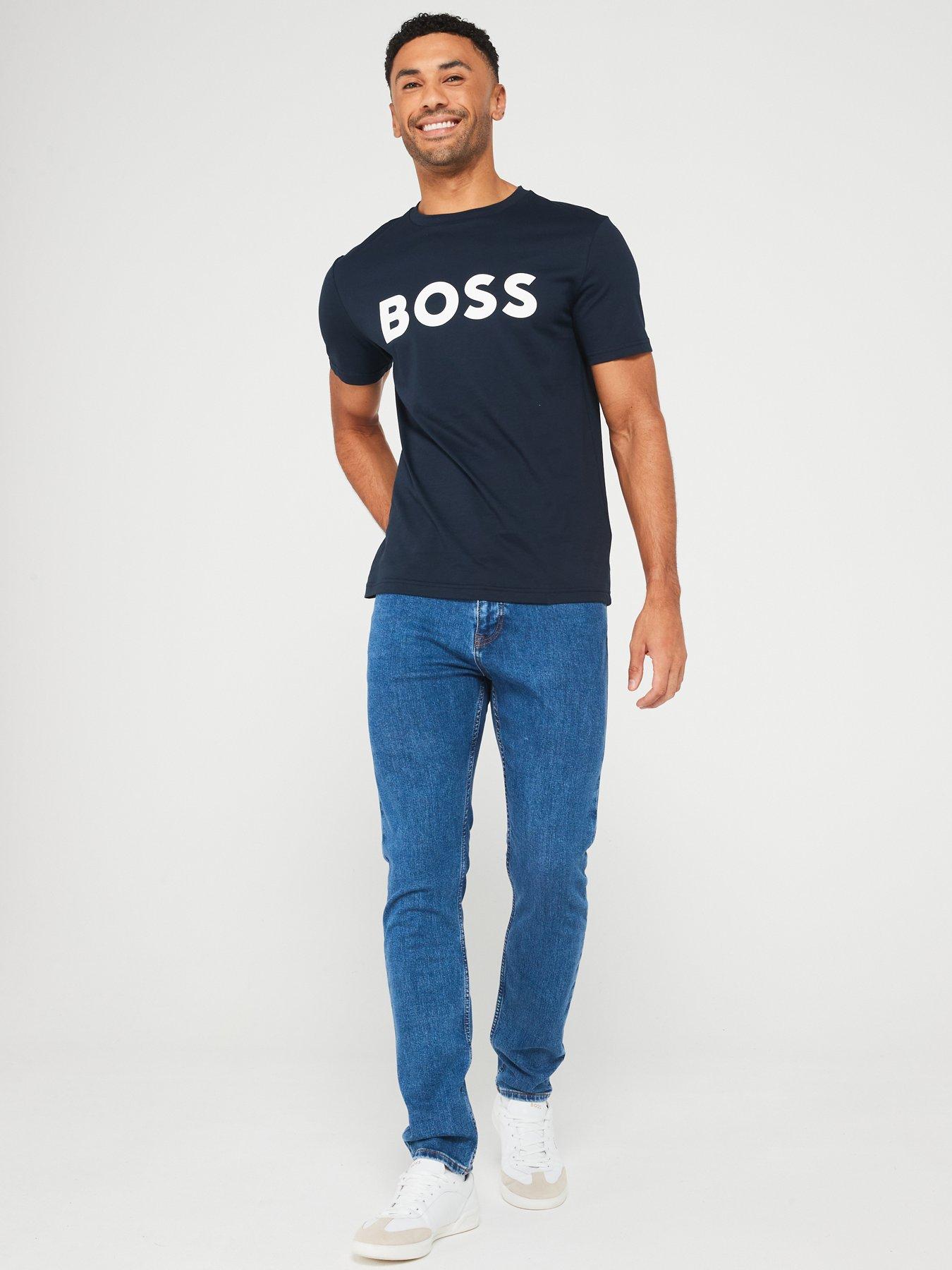 boss-thinking-1-regular-fit-large-logo-t-shirt-blueback