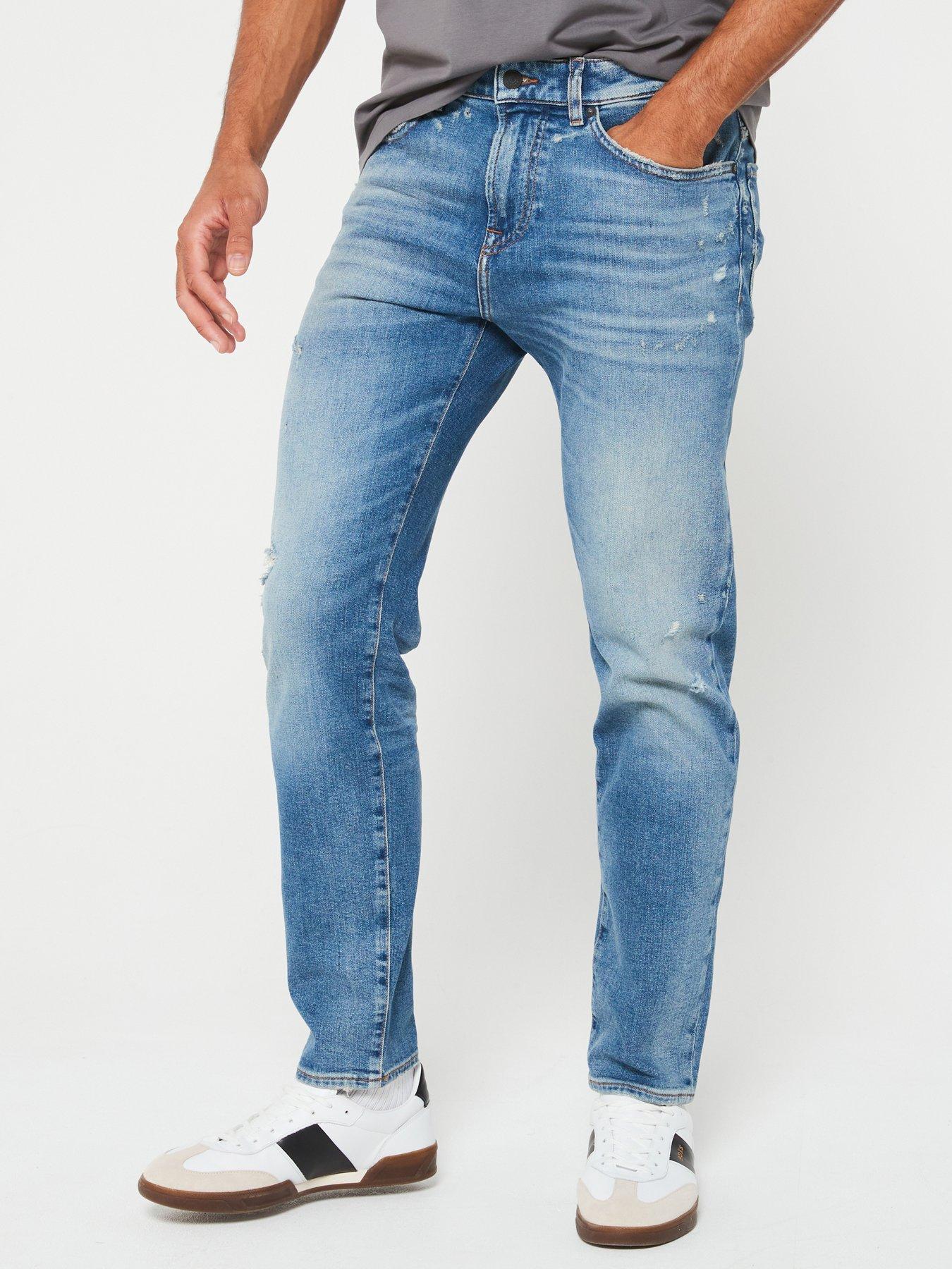 boss-remaine-regular-fit-rip-amp-repair-jeans-light-blue