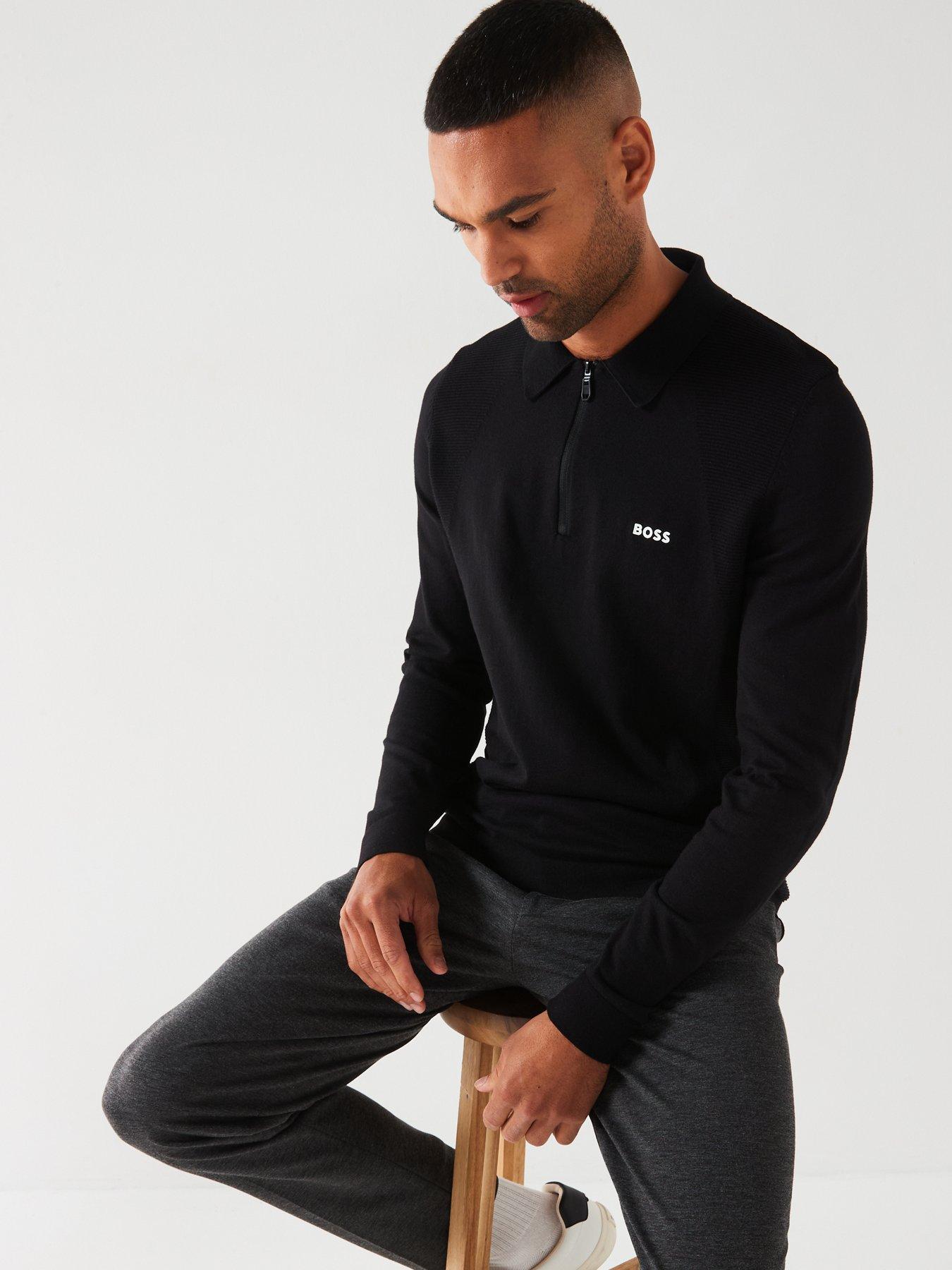 boss-momentum-lite-14-zip-short-sleeve-knitted-polo-blackdetail