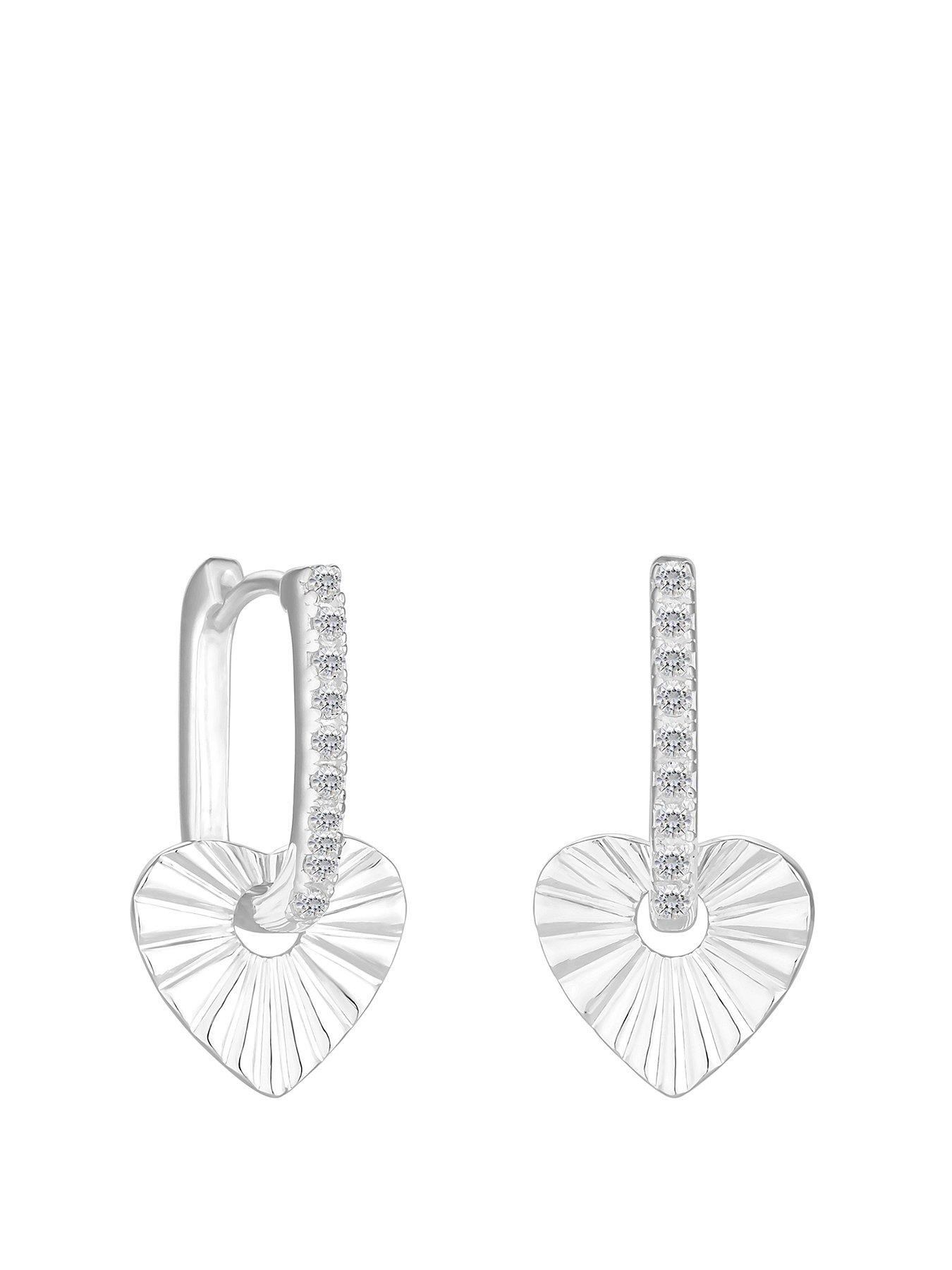 simply-silver-simply-silver-sterling-silver-925-polished-and-pave-heart-charm-hoop-earring