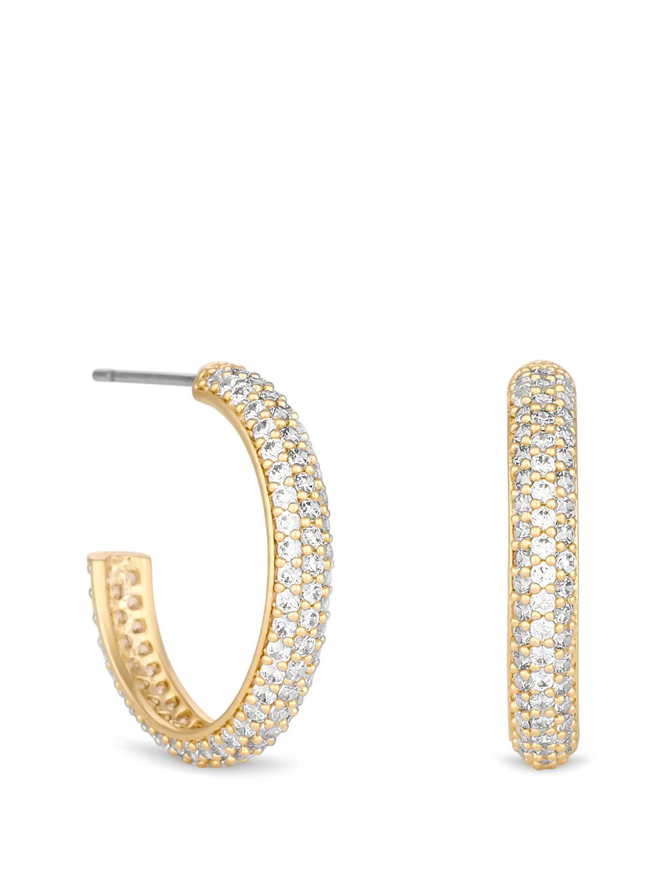 jon-richard-gold-plated-cubic-zirconia-pave-hoop-earring