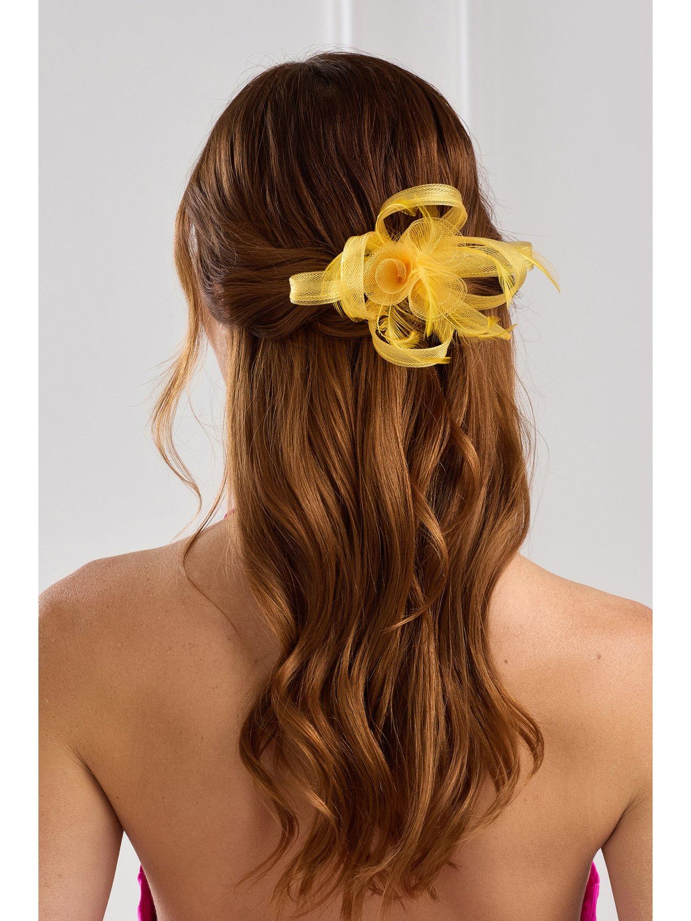 jon-richard-yellow-small-feather-fascinator-clipstillFront