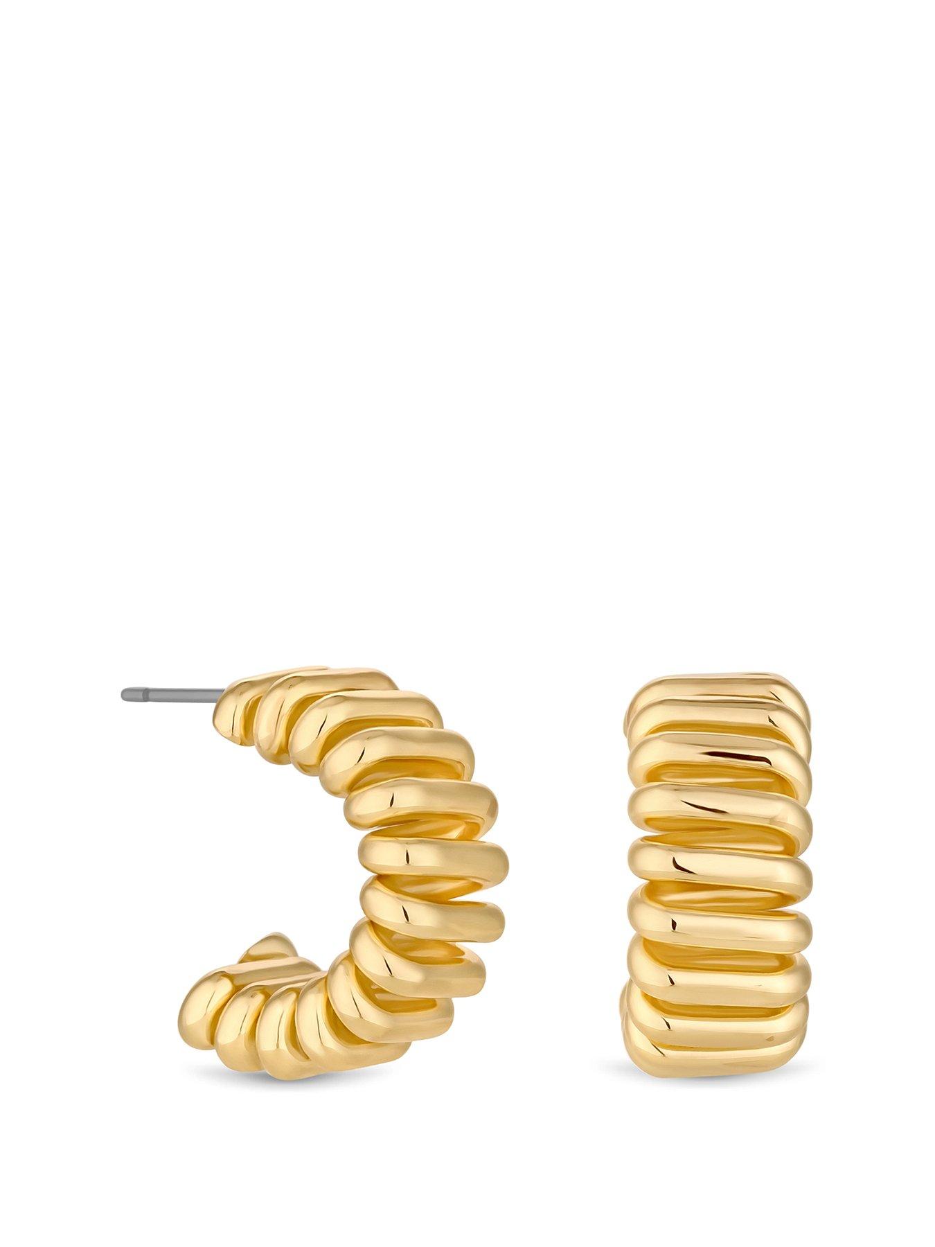 jon-richard-gold-plated-polished-ribbed-hoop-earring