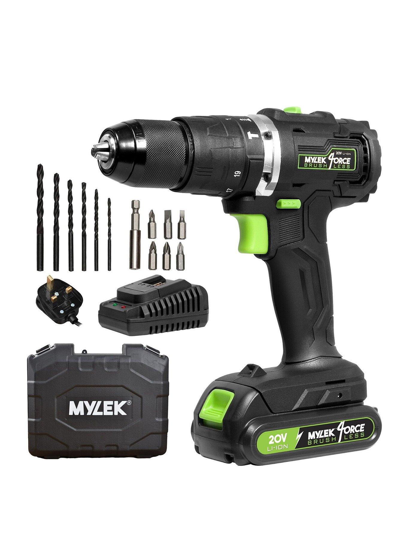 mylek-mylek-cordless-drill-20v-brushless-driver-impact-hammer-action-combi-set-with-20ah-battery-and-fast-charger-50nm-electric-screwdriver-193-torquefront