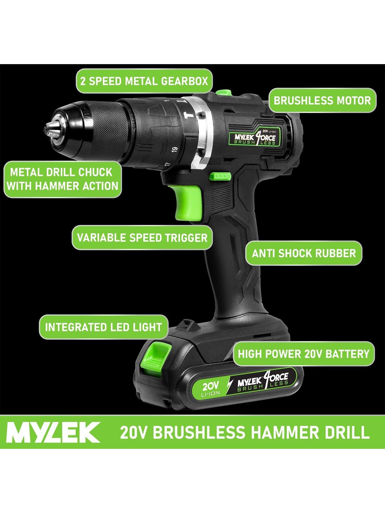 mylek-mylek-cordless-drill-20v-brushless-driver-impact-hammer-action-combi-set-with-20ah-battery-and-fast-charger-50nm-electric-screwdriver-193-torquestillFront