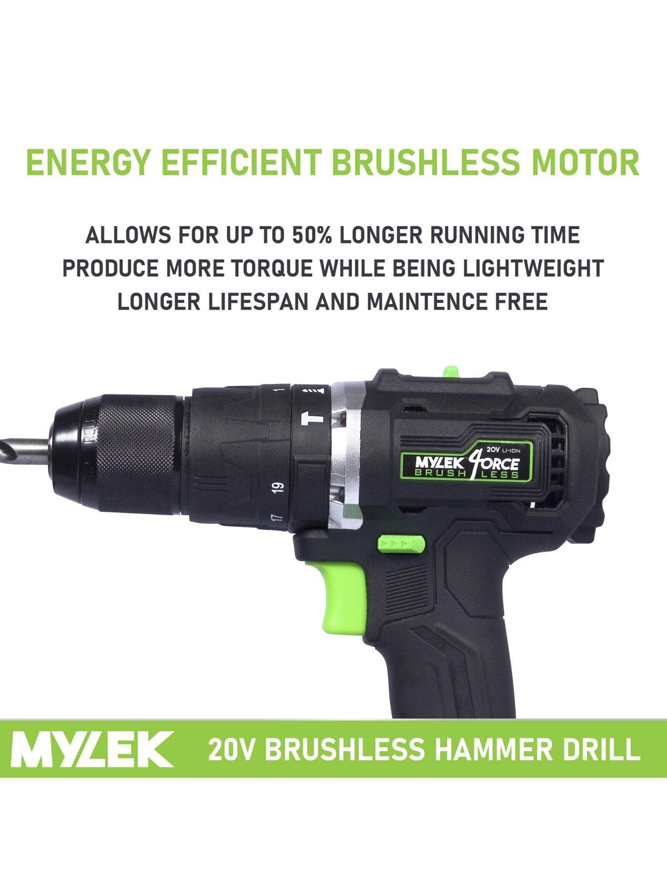 mylek-mylek-cordless-drill-20v-brushless-driver-impact-hammer-action-combi-set-with-20ah-battery-and-fast-charger-50nm-electric-screwdriver-193-torqueback