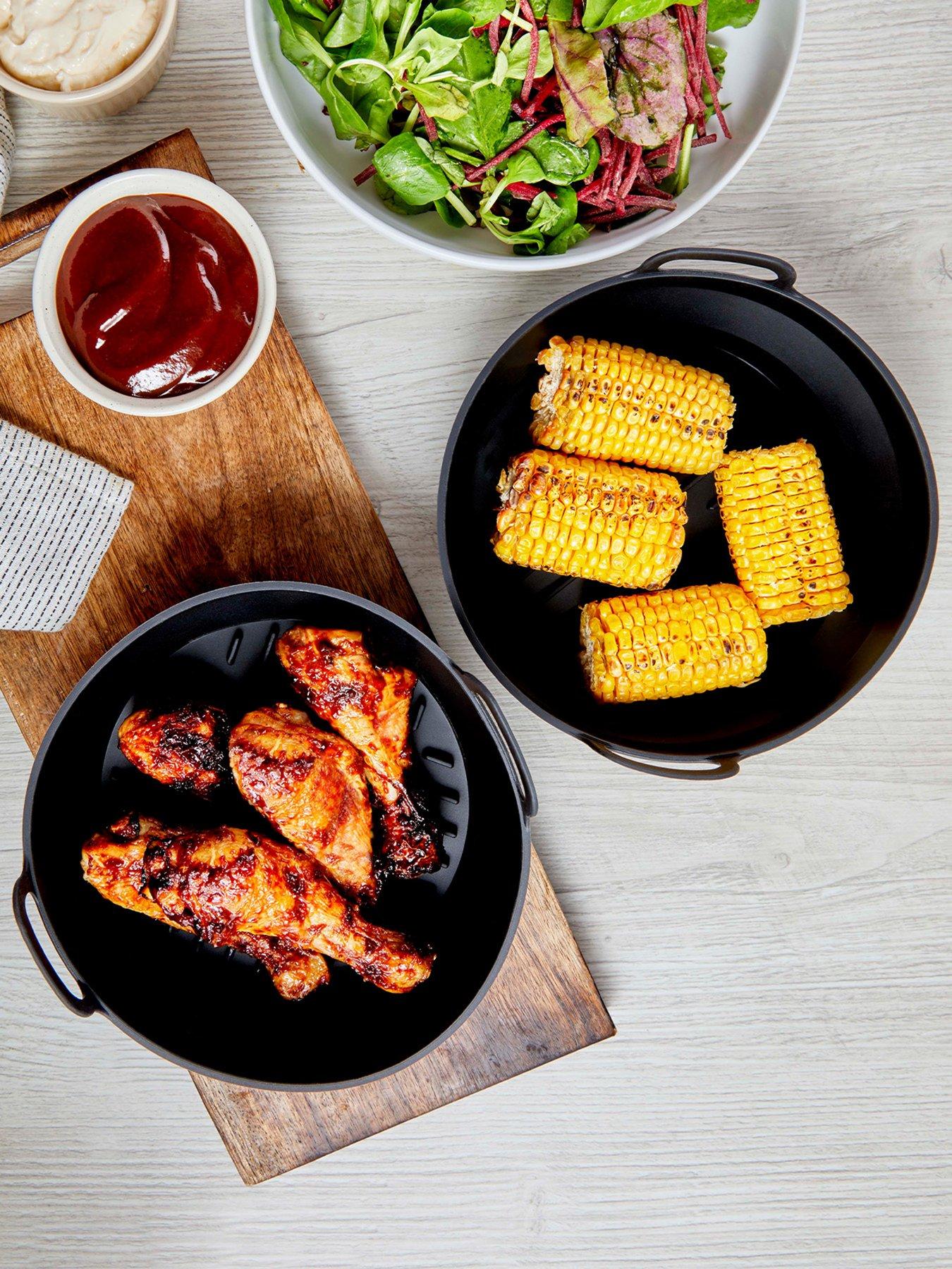 Image 1 of 7 of Tower Round Silicone Air Fryer Trays &ndash; Set of 2