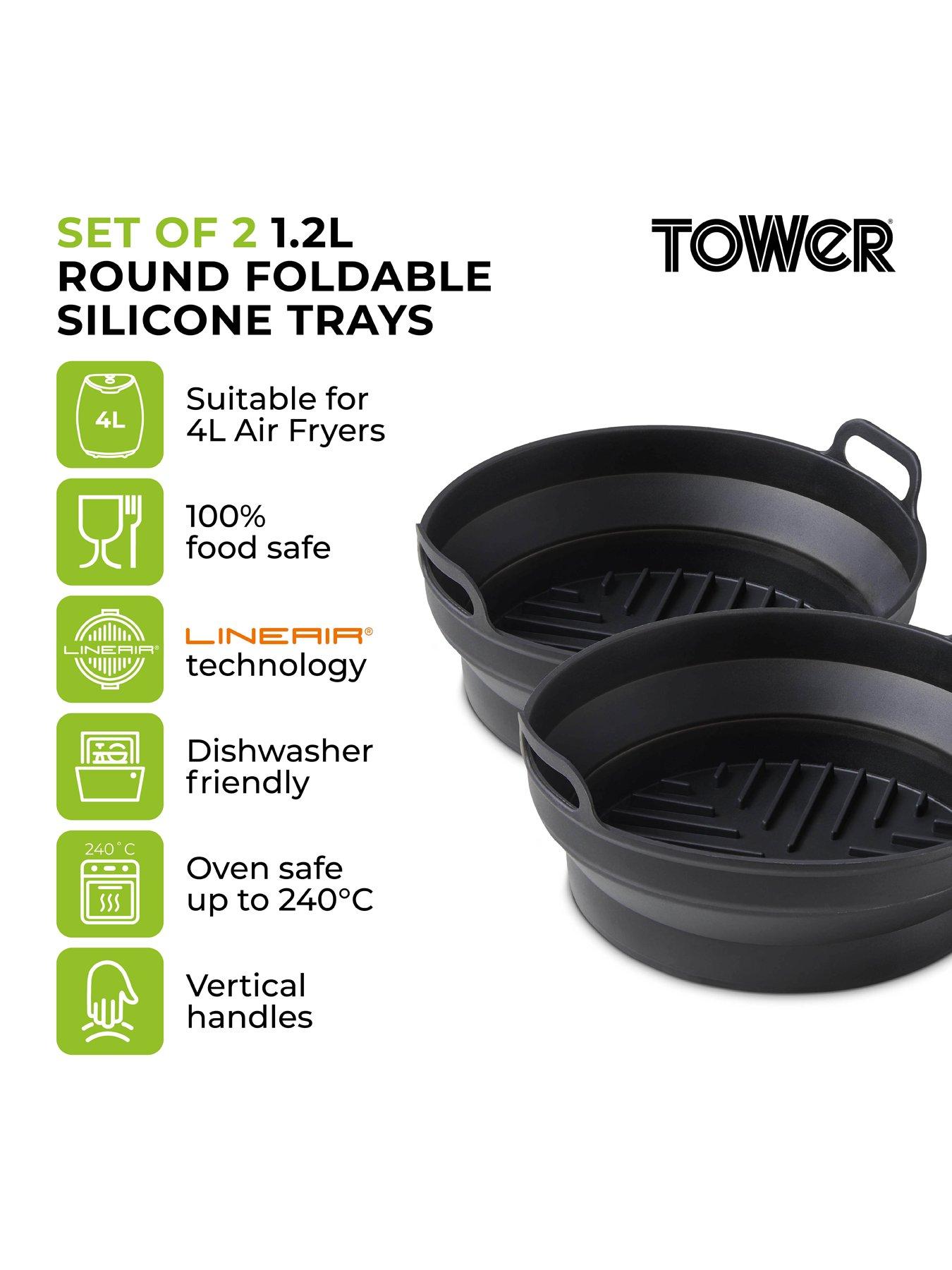 Image 2 of 7 of Tower Round Silicone Air Fryer Trays &ndash; Set of 2
