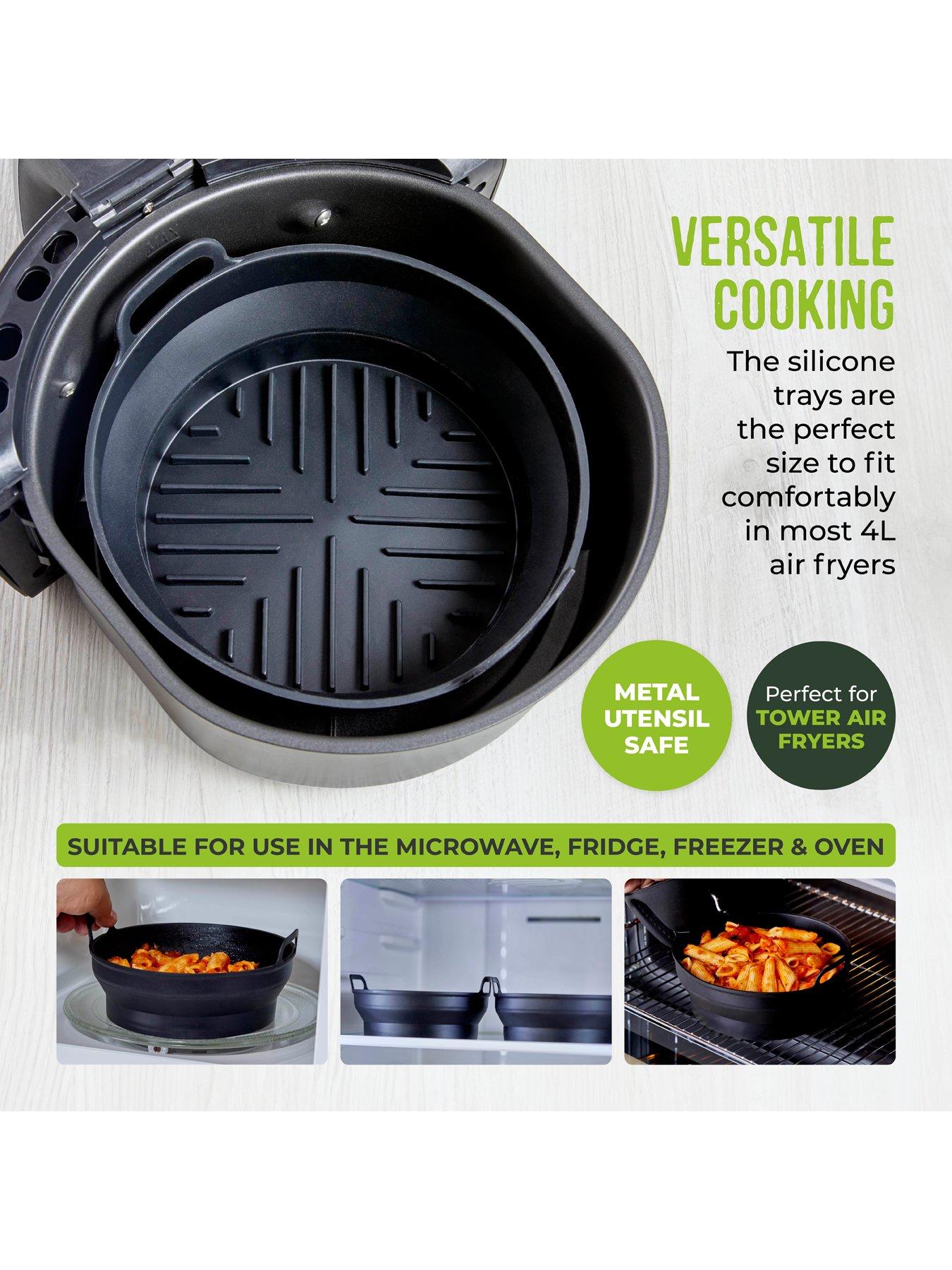 Image 3 of 7 of Tower Round Silicone Air Fryer Trays &ndash; Set of 2