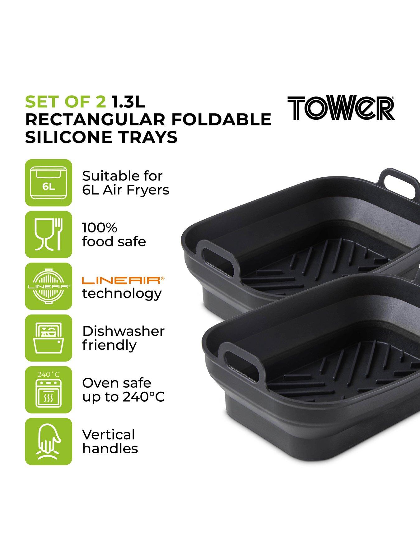 Image 2 of 7 of Tower Rectangular Air Fryer Trays &ndash; Set of 2