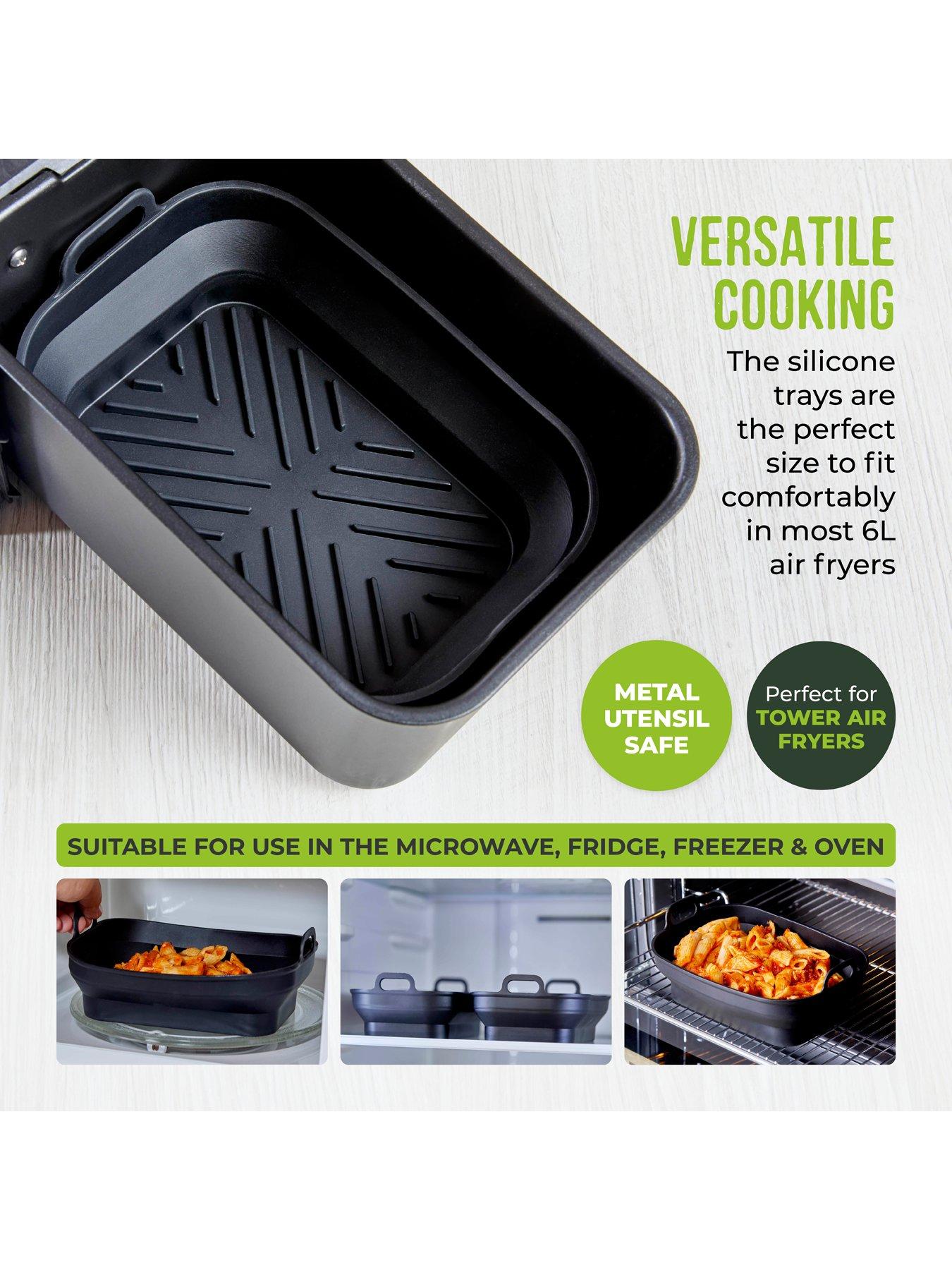 Image 3 of 7 of Tower Rectangular Air Fryer Trays &ndash; Set of 2