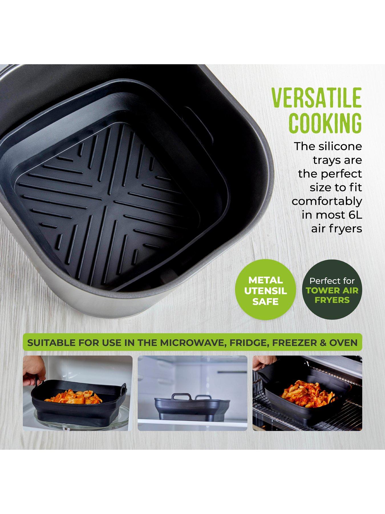 Image 3 of 7 of Tower Square Air Fryer Trays, Set of 2, Reusable Silicone - T843092