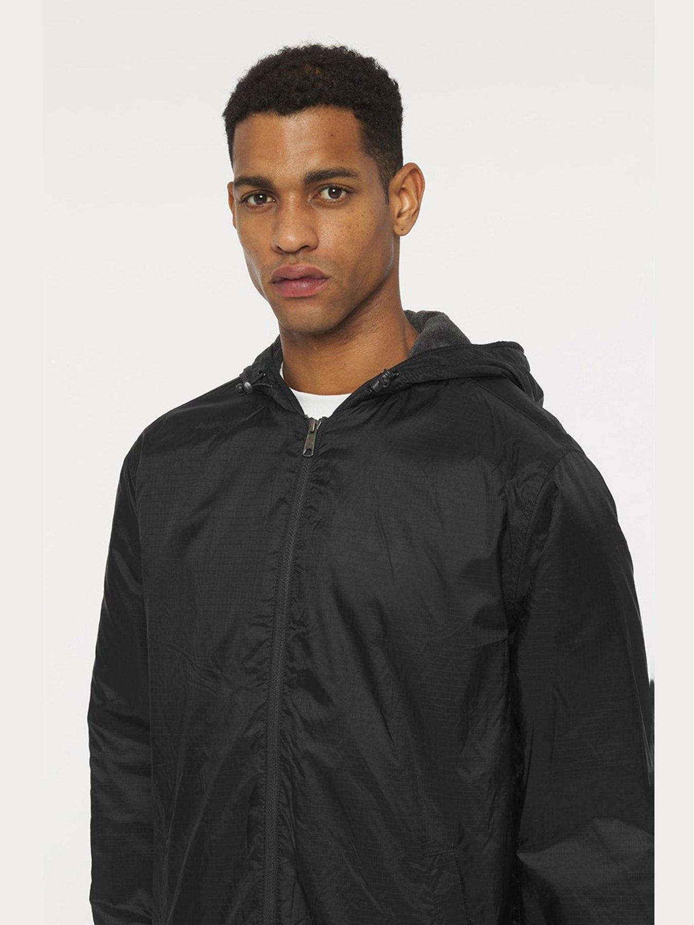 dickies-mens-fleece-lined-nylon-hooded-jacket-blackdetail