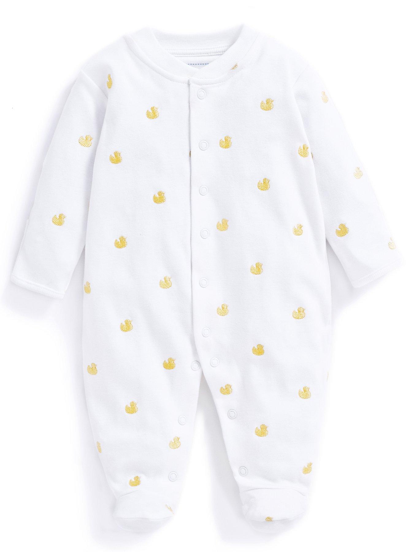 jojo-maman-bebe-unisex-duck-embroidered-sleepsuit-yellow