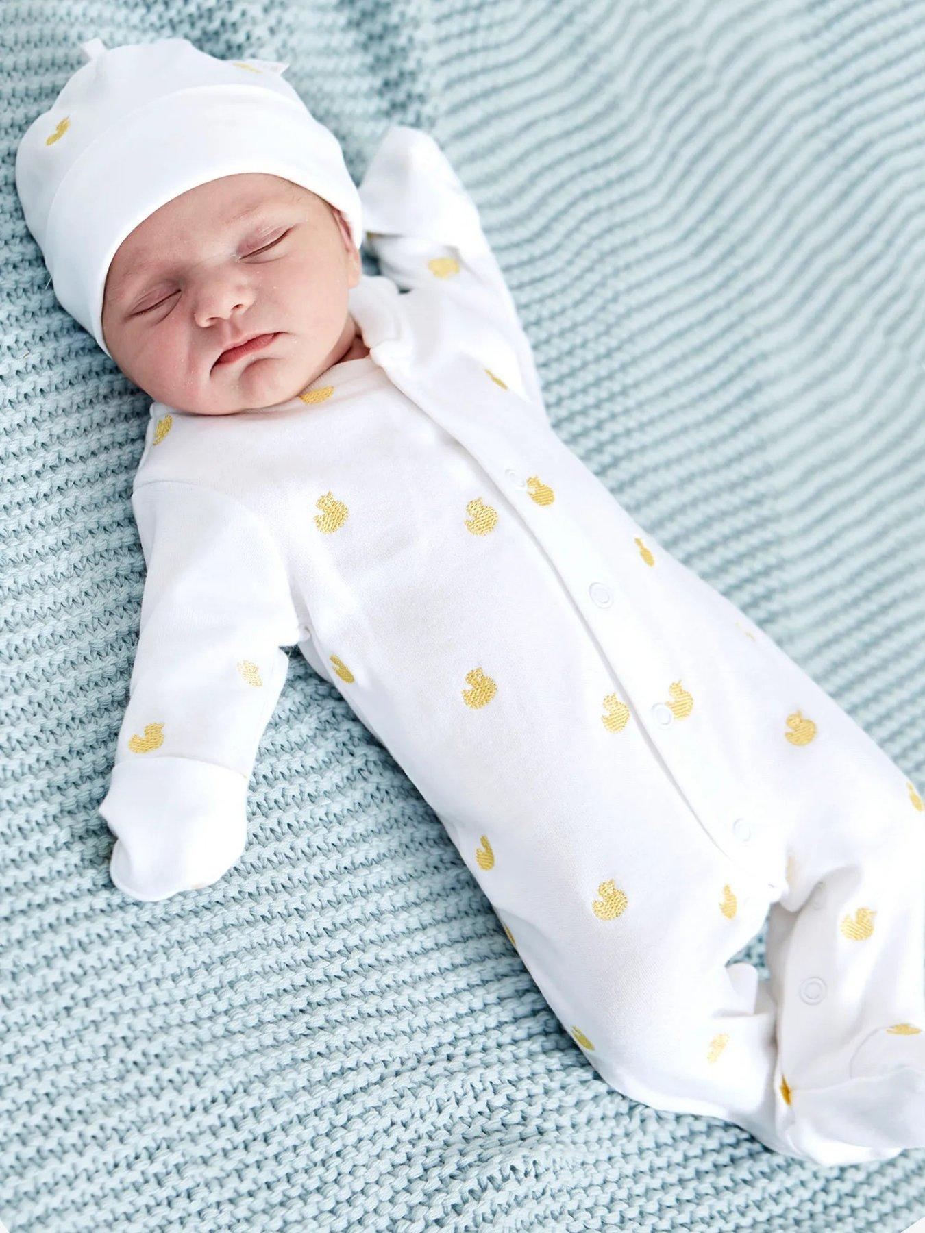 jojo-maman-bebe-unisex-duck-embroidered-sleepsuit-yellowstillFront