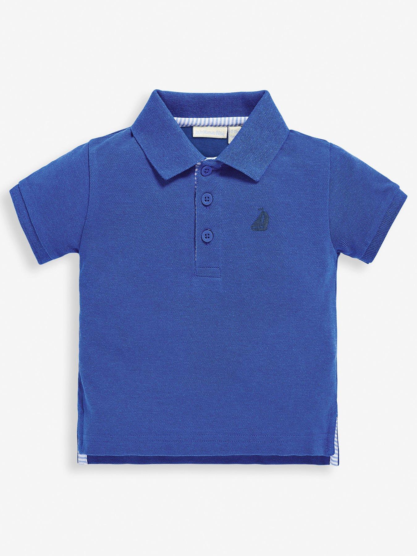 Buy JoJo Maman Bébé Navy Christmas Embroidered Polo Shirt from