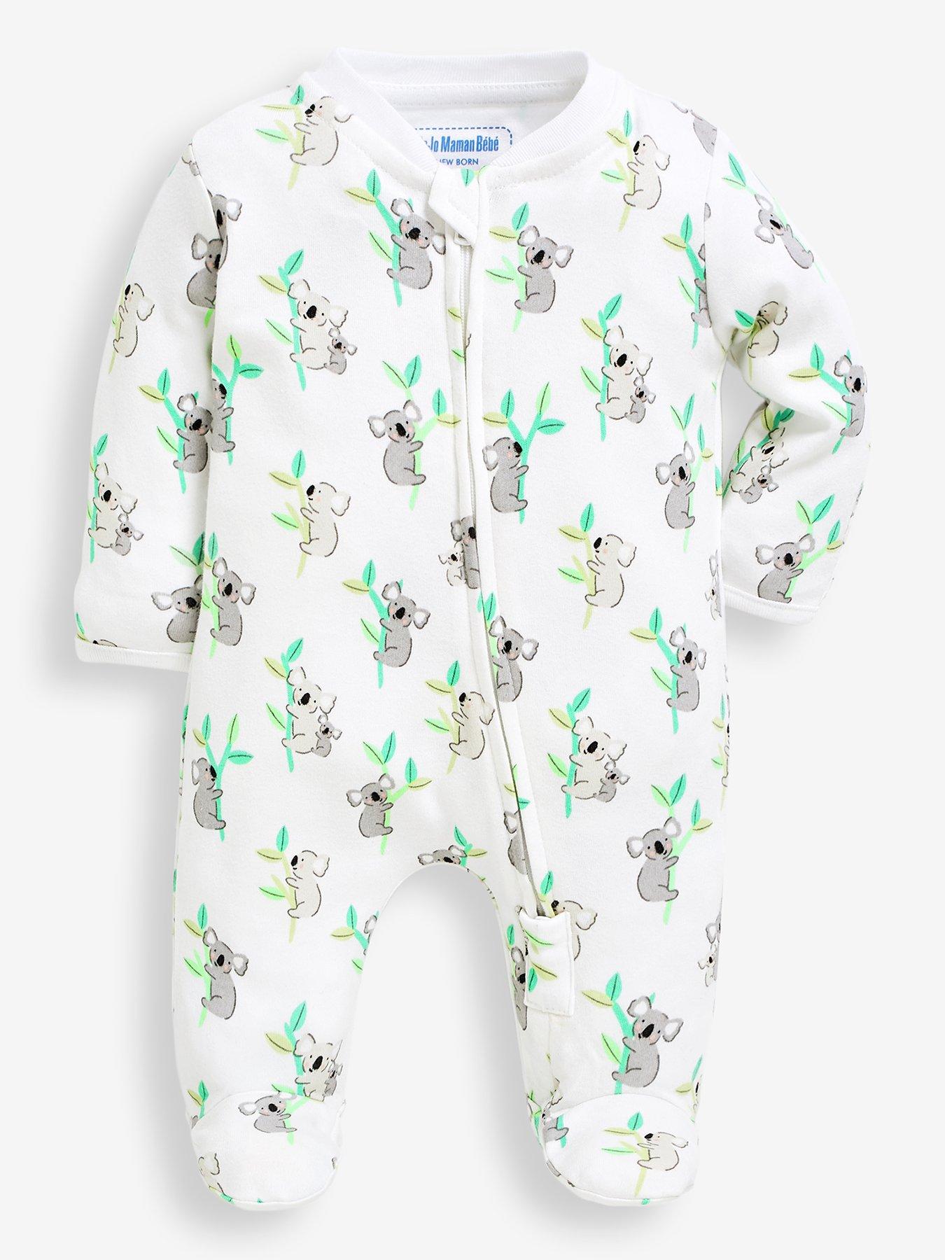 jojo-maman-bebe-unisex-koala-print-zip-sleepsuit-white