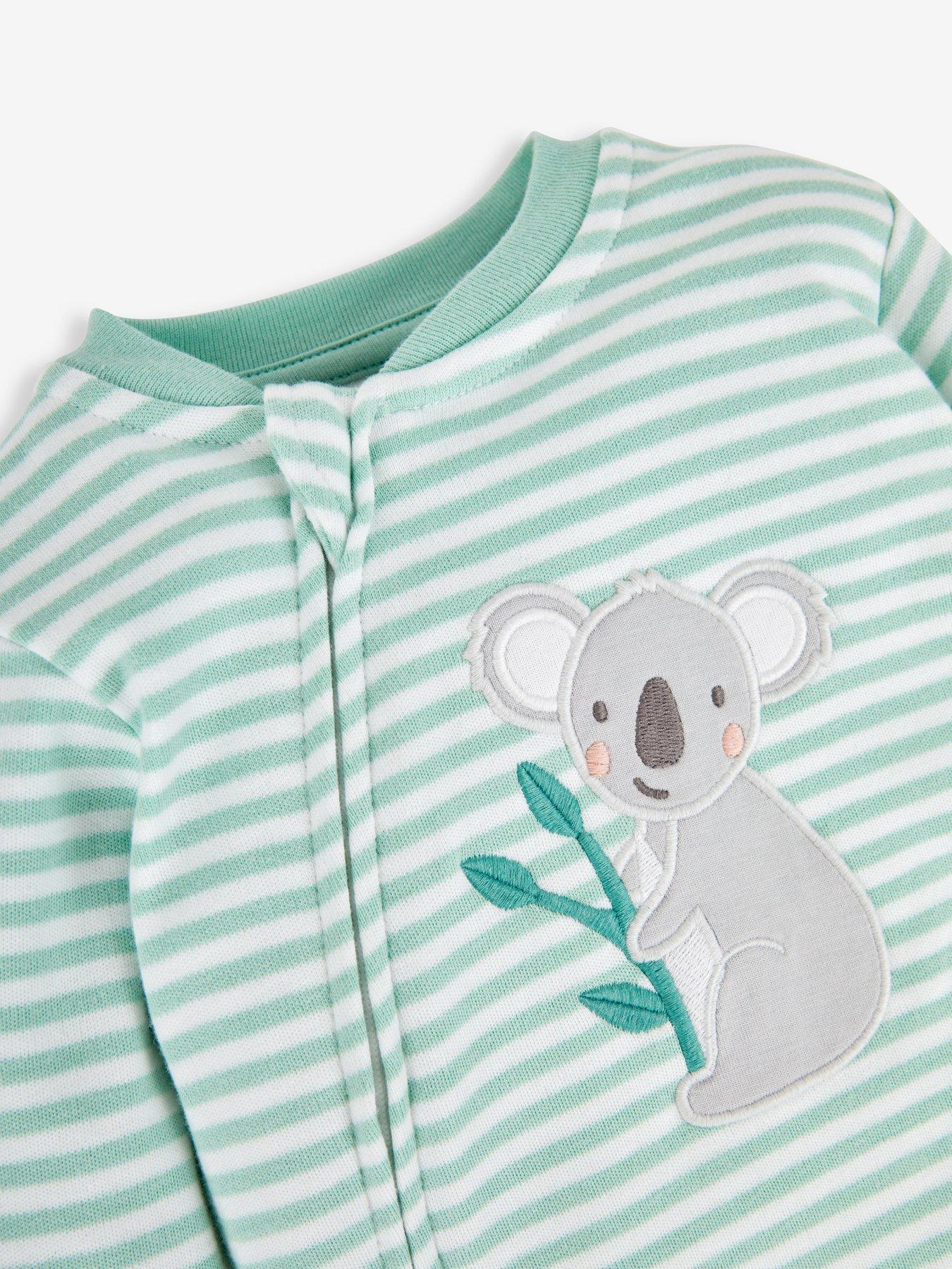 jojo-maman-bebe-unisex-koala-applique-zip-sleepsuit-greenoutfit