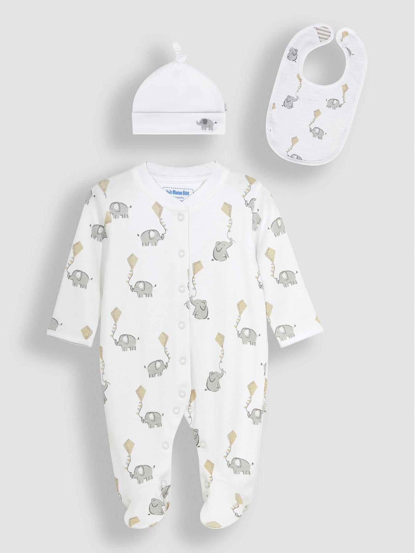 jojo-maman-bebe-unisex-3-pack-sleepsuit-hat-amp-bib-set-whitefront