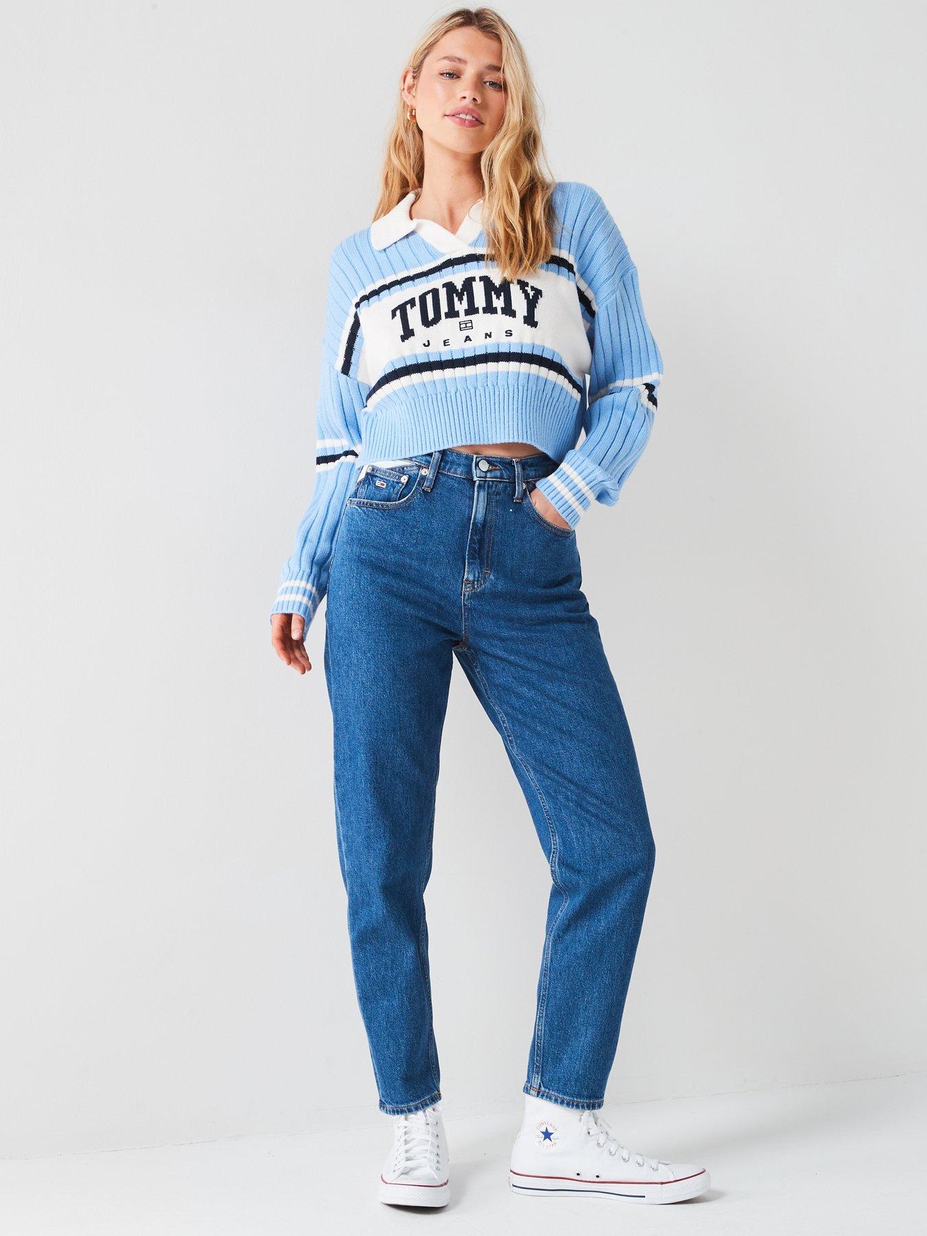 Image 3 of 4 of Tommy Jeans Logo Pocket Mom Jean - Blue