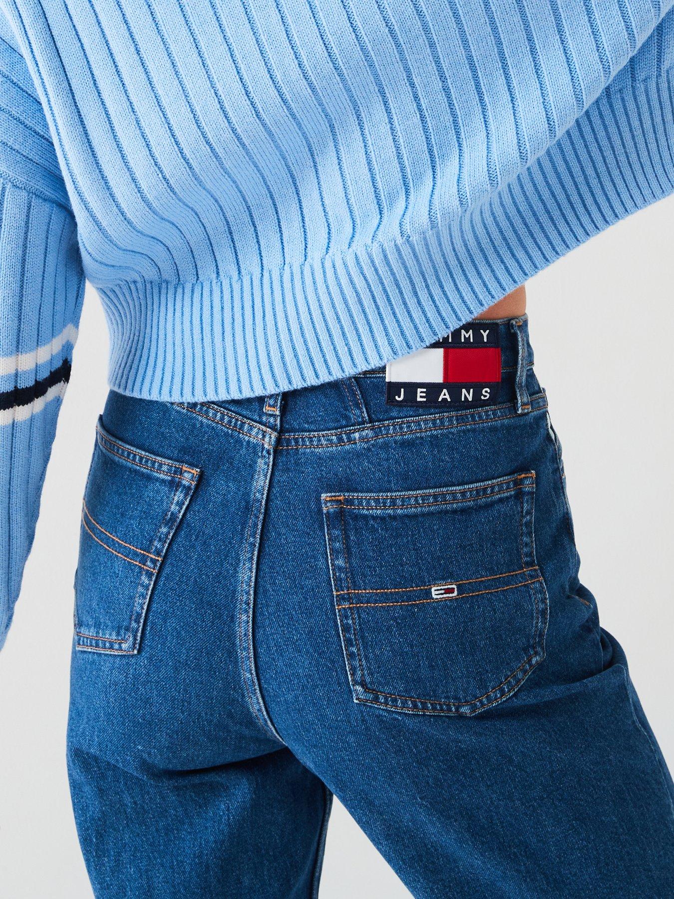 Image 4 of 4 of Tommy Jeans Logo Pocket Mom Jean - Blue