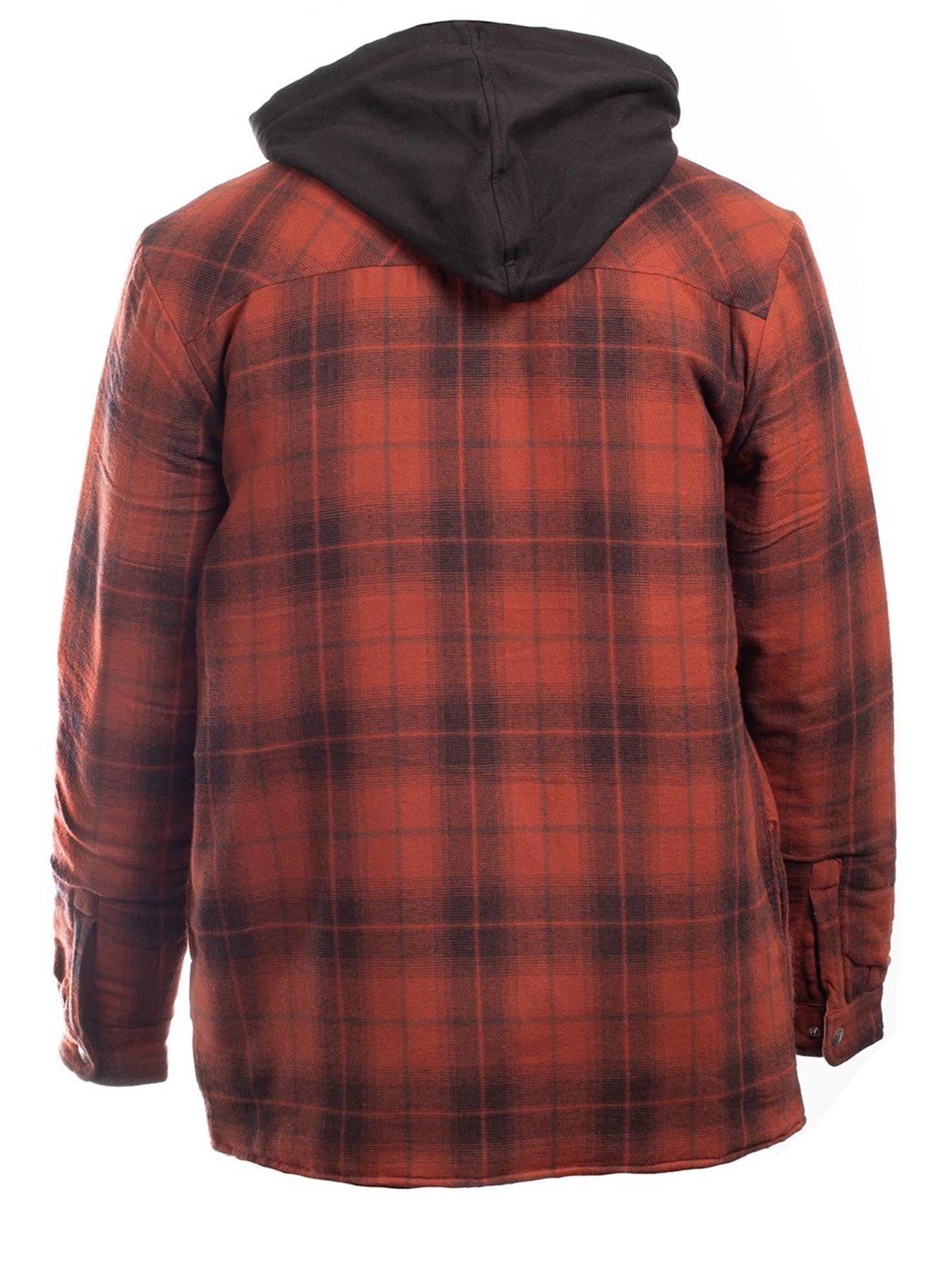 Mens flannel coat with hood sale