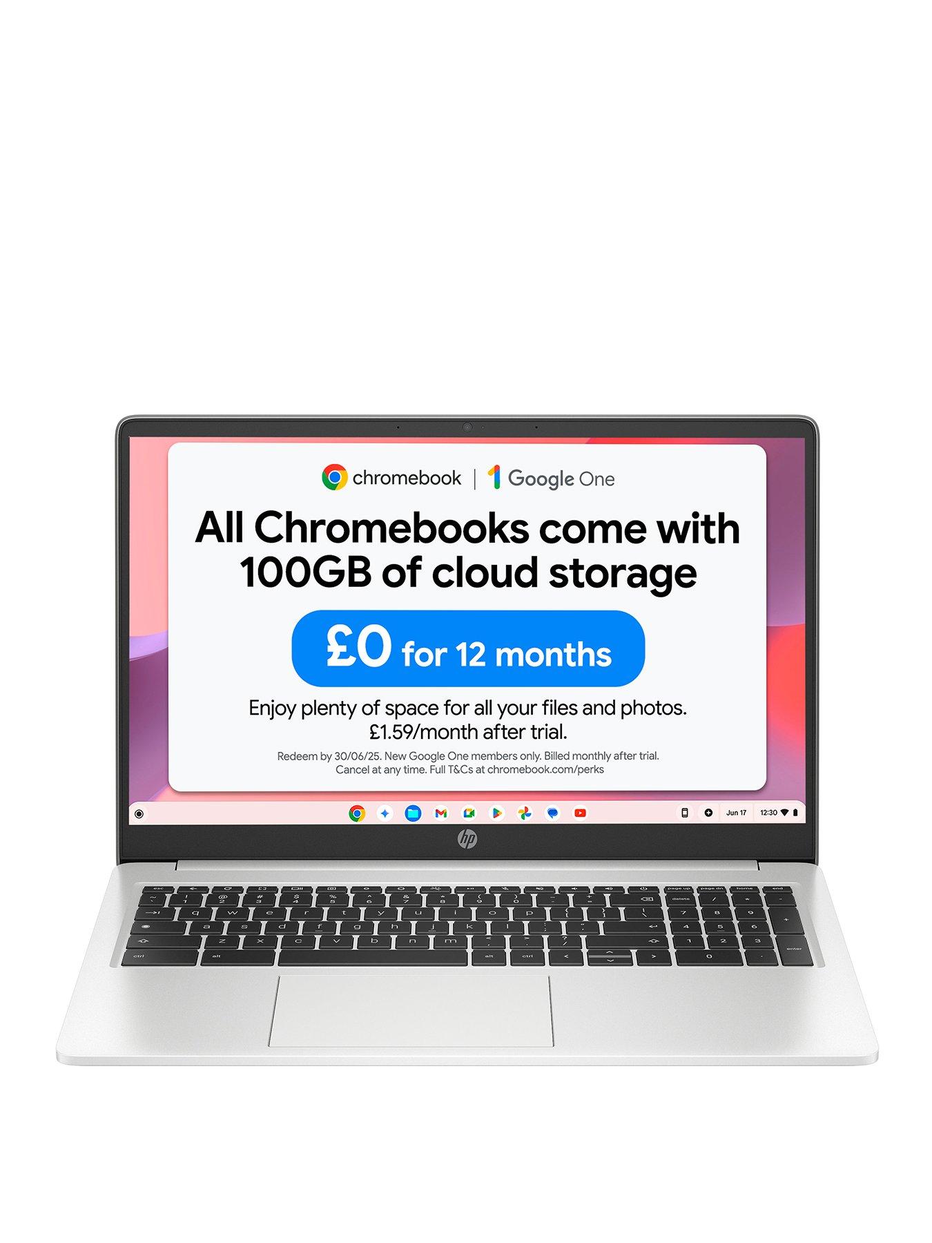 undefined Chromebook 15a-na0007na, Intel Celeron, 4GB RAM 128GB SSD, 15in HD Laptop - Silver