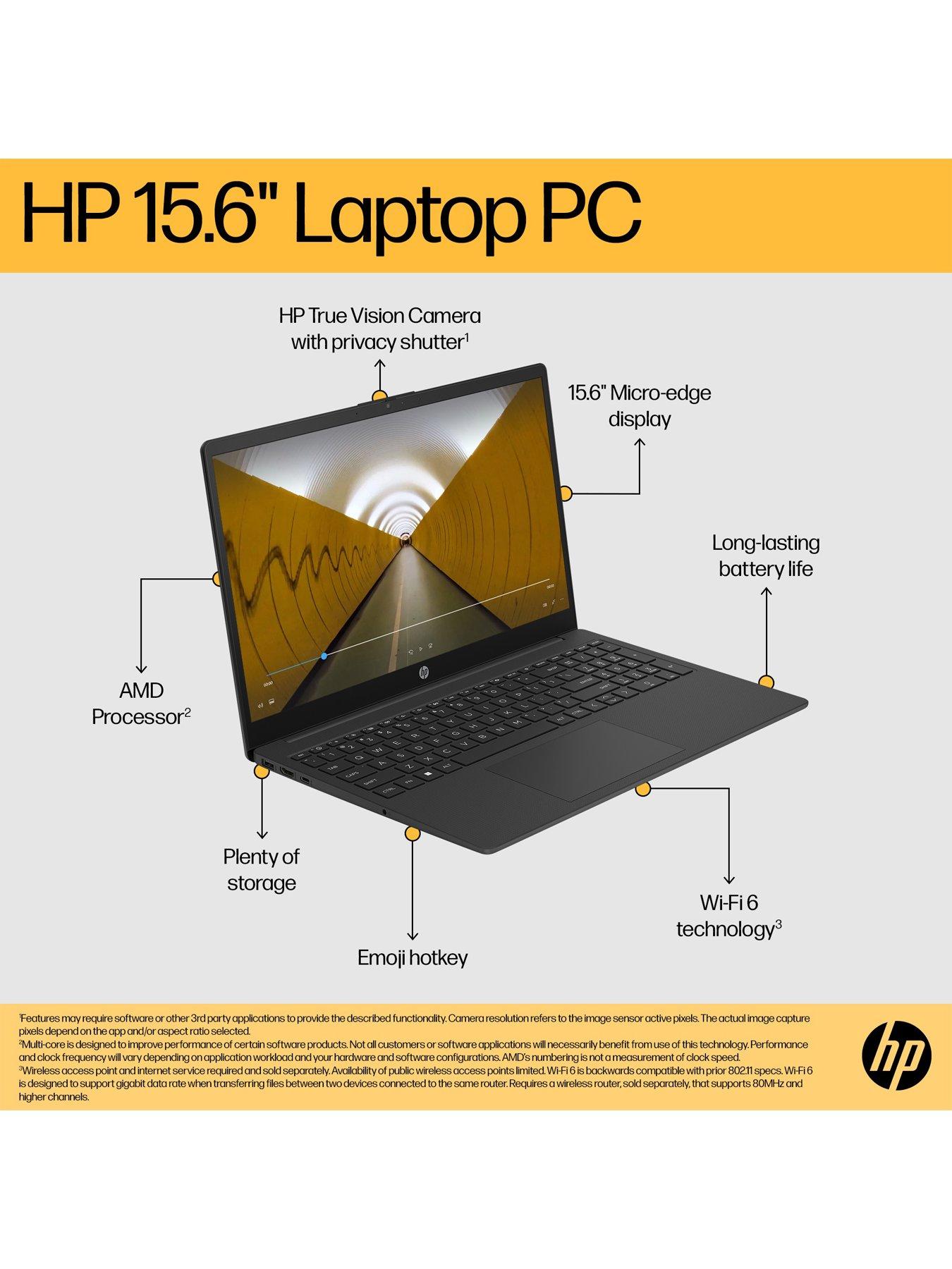 Image 4 of 8 of HP 15-fc0017na AMD Ryzen 5, 8GB RAM 256GB SSD, 15in Full HD Laptop - Black