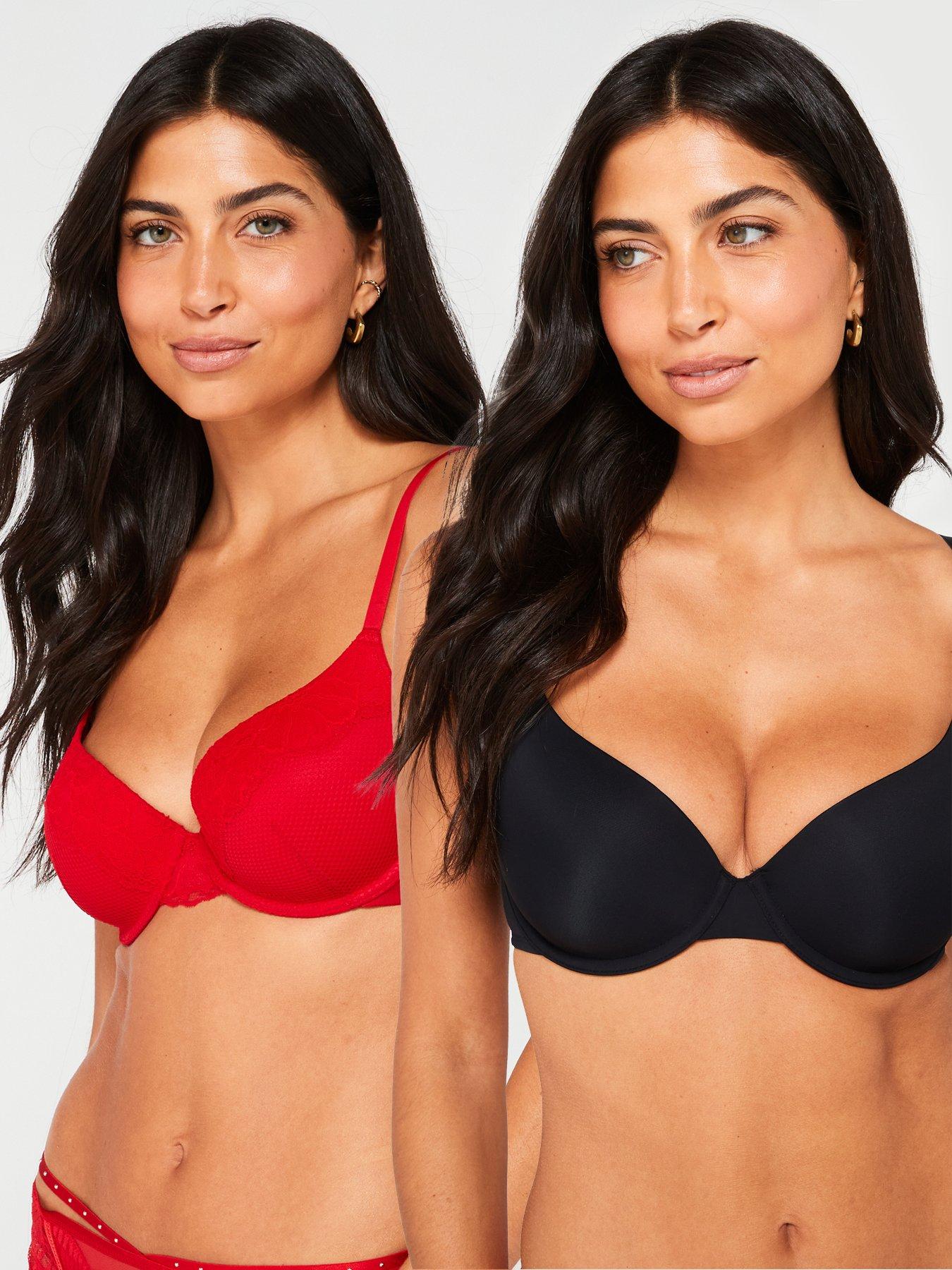 undefined Dorina Macie 2-pack Light Padded Demi Bra - Red/black