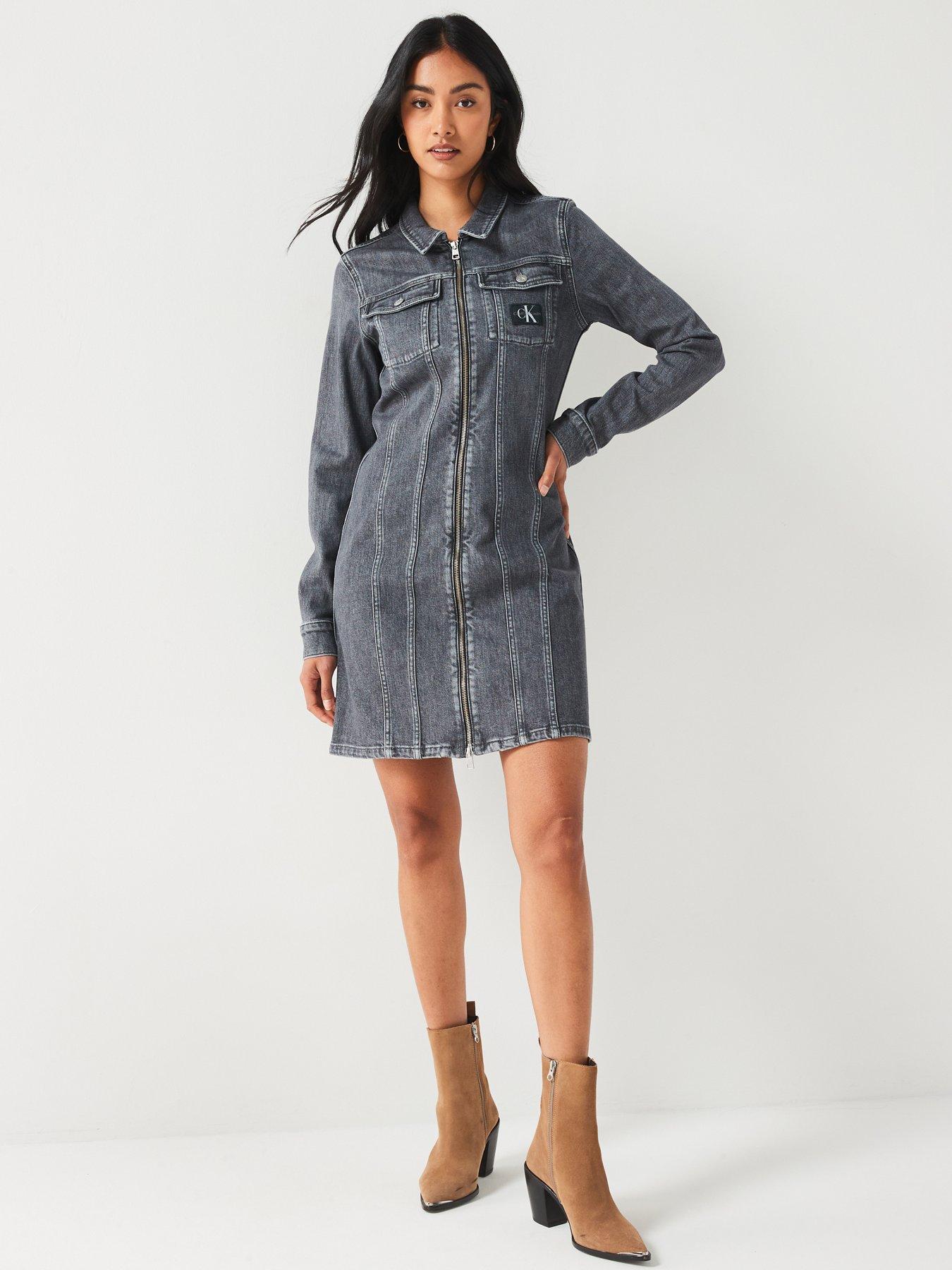 calvin-klein-jeans-two-way-zip-denim-mini-dress-blackback