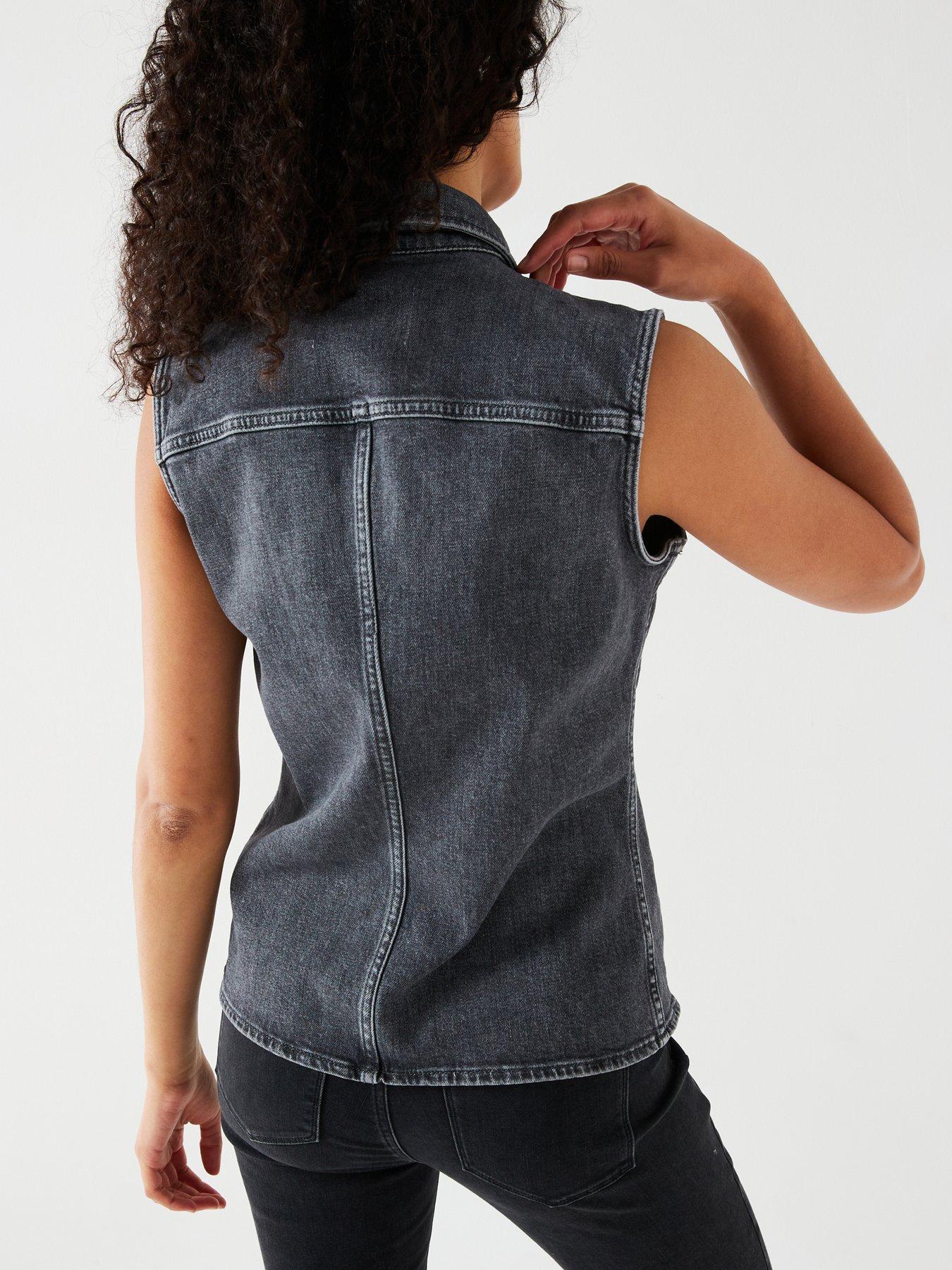 calvin-klein-jeans-sleeveless-denim-shirt-greystillFront