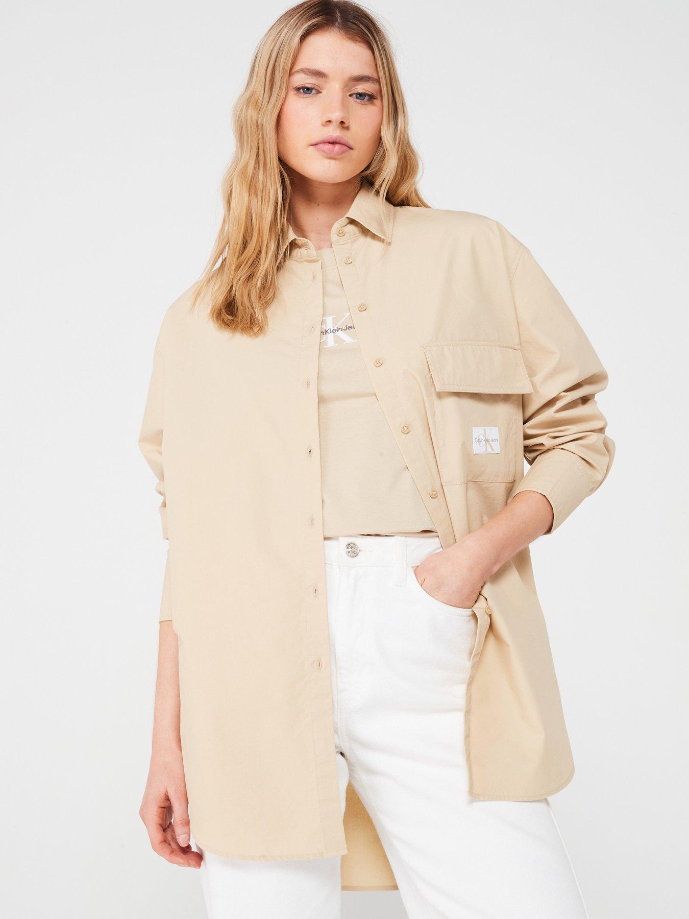 calvin-klein-jeans-long-sleeve-utility-shirt-beige