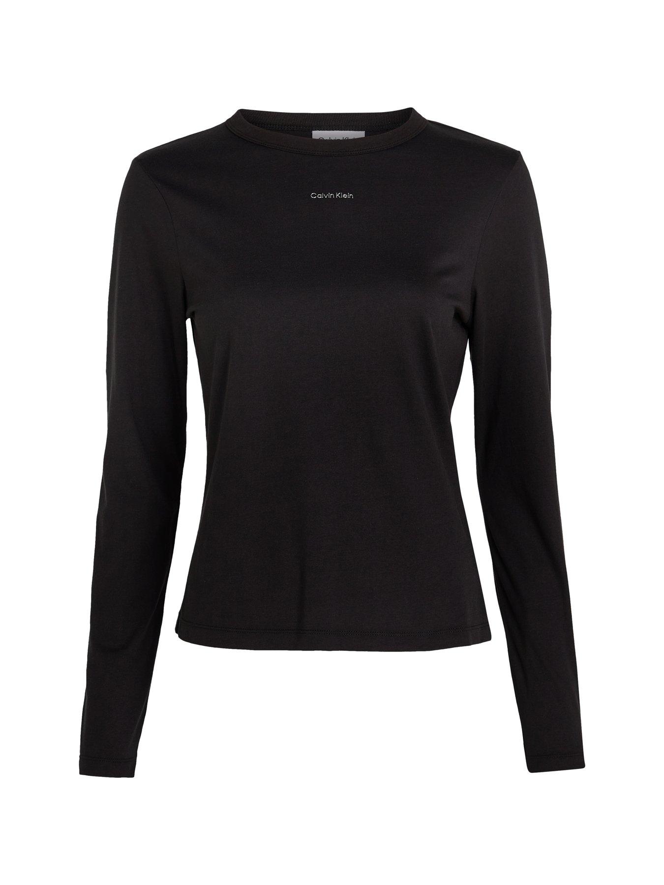 calvin-klein-nano-logo-long-sleeve-top-blackdetail