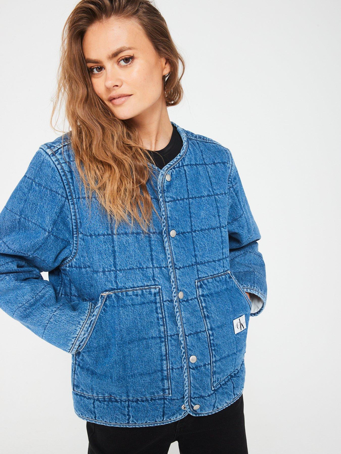 undefined Quilted Denim Jacket - Blue