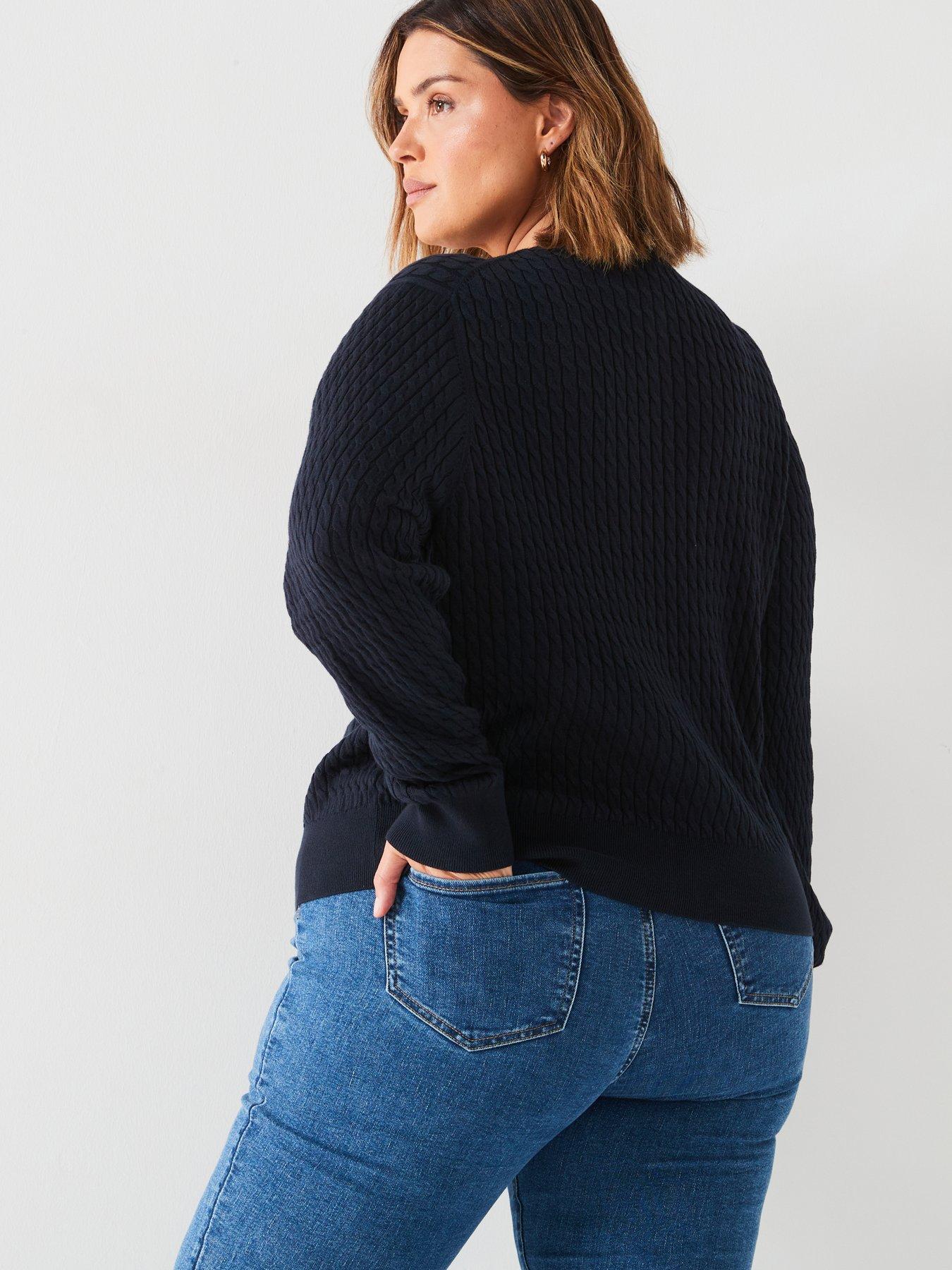 tommy-hilfiger-plus-size-cable-knit-cardigan-navystillFront