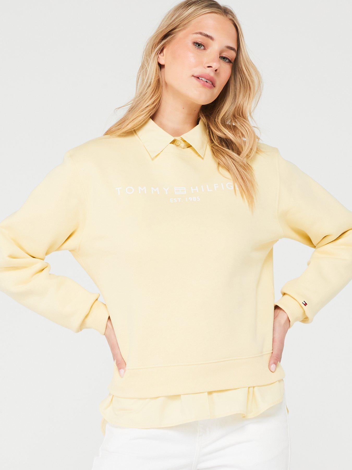 tommy-hilfiger-logo-crewneck-sweatshirt-yellow