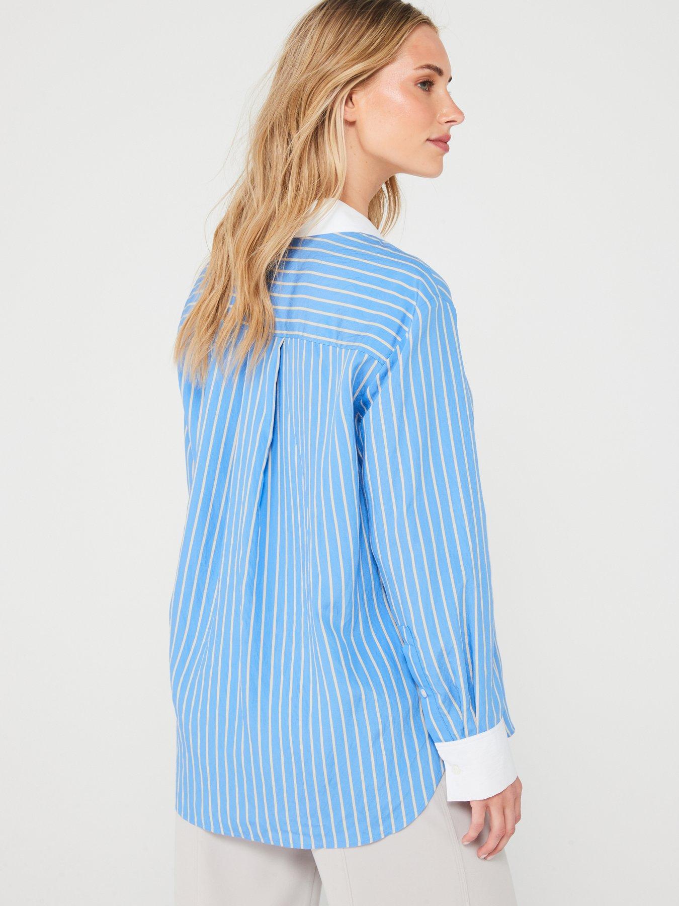 tommy-hilfiger-striped-long-sleeve-shirt-bluestillFront