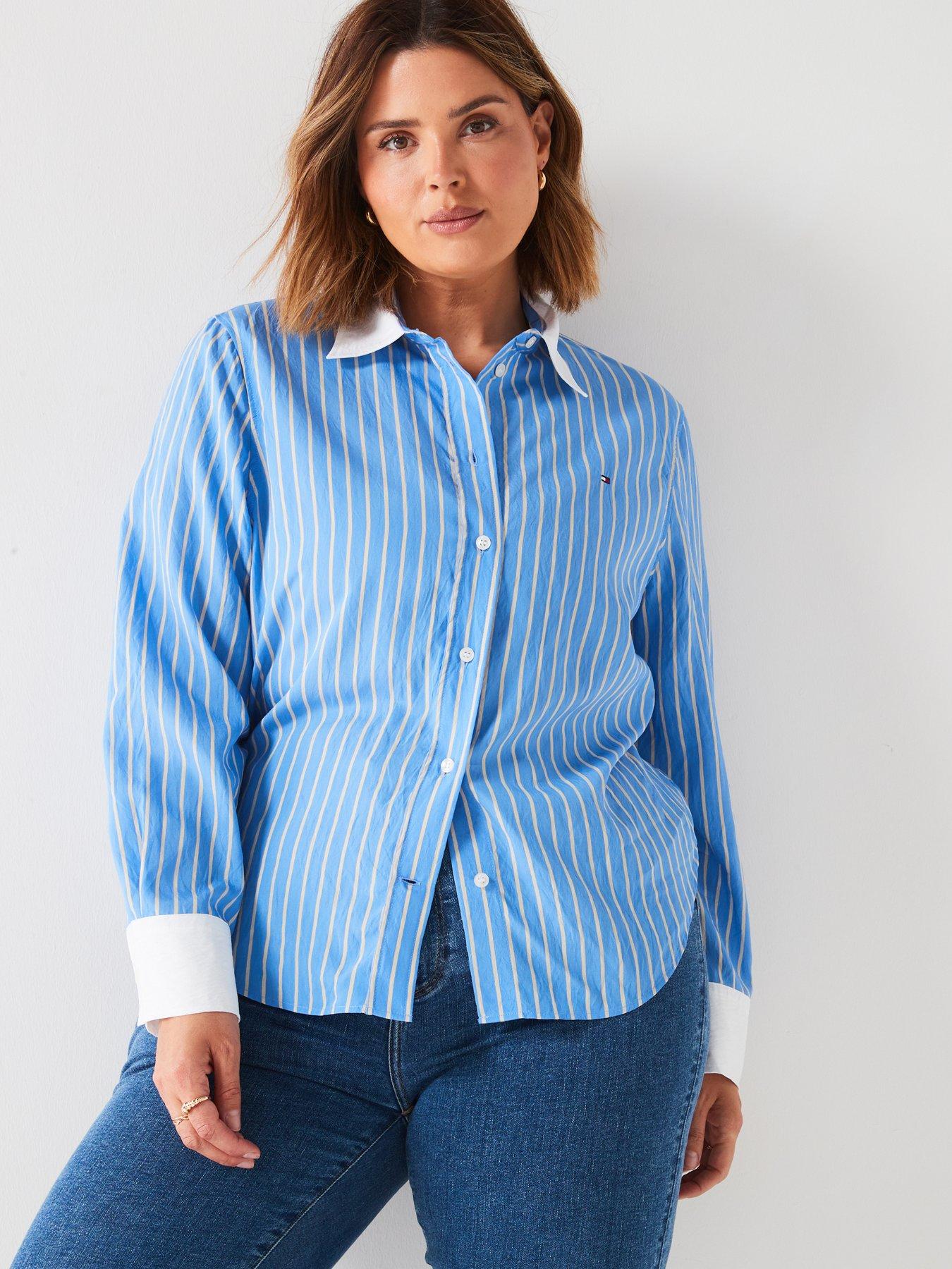 tommy-hilfiger-plus-size-striped-shirt-blue