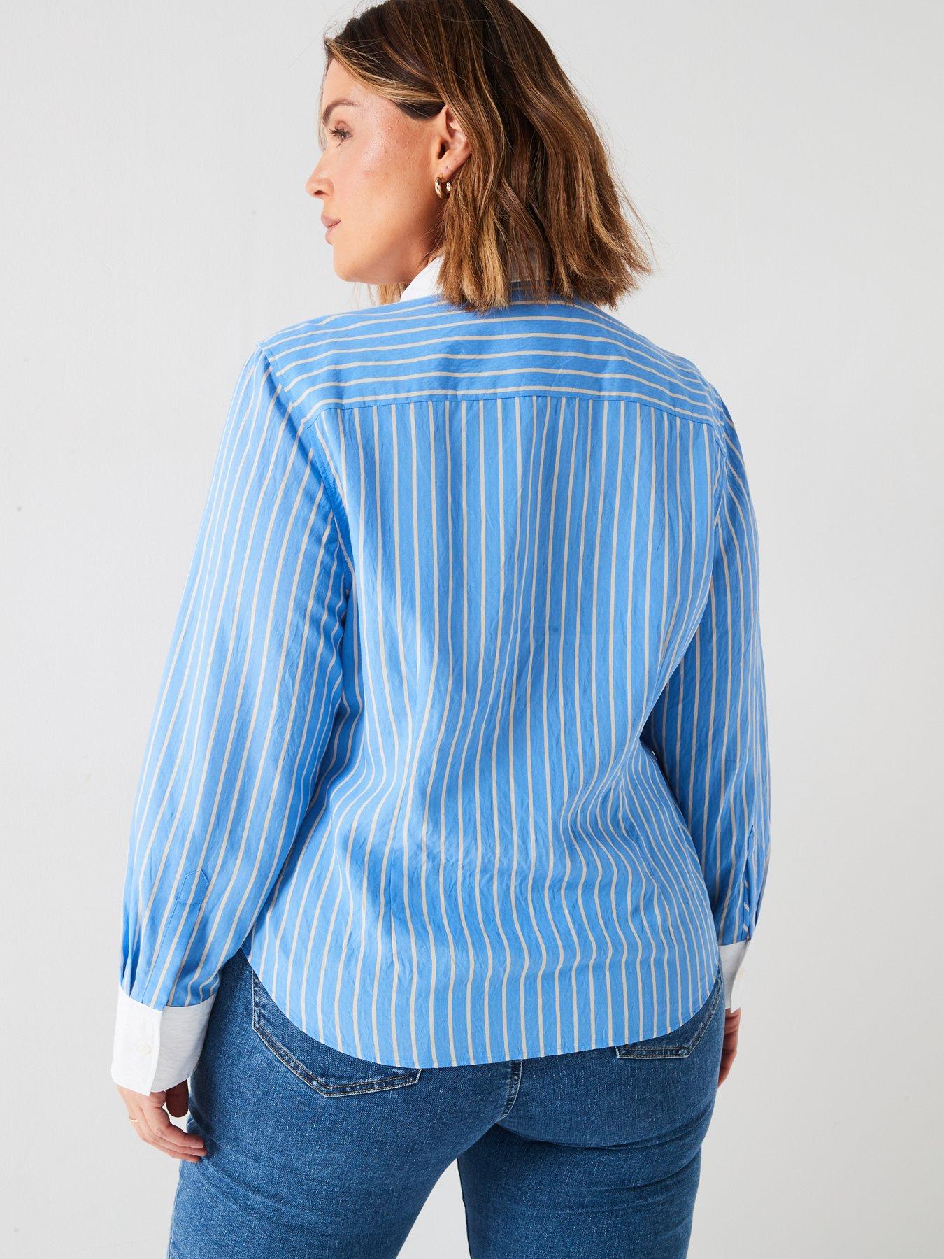 tommy-hilfiger-plus-size-striped-shirt-bluestillFront