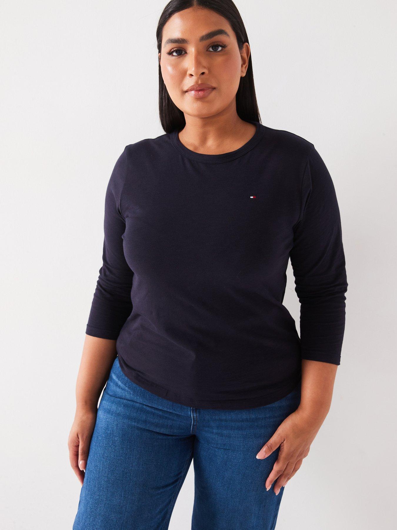 tommy-hilfiger-plus-size-mini-logo-top-navy