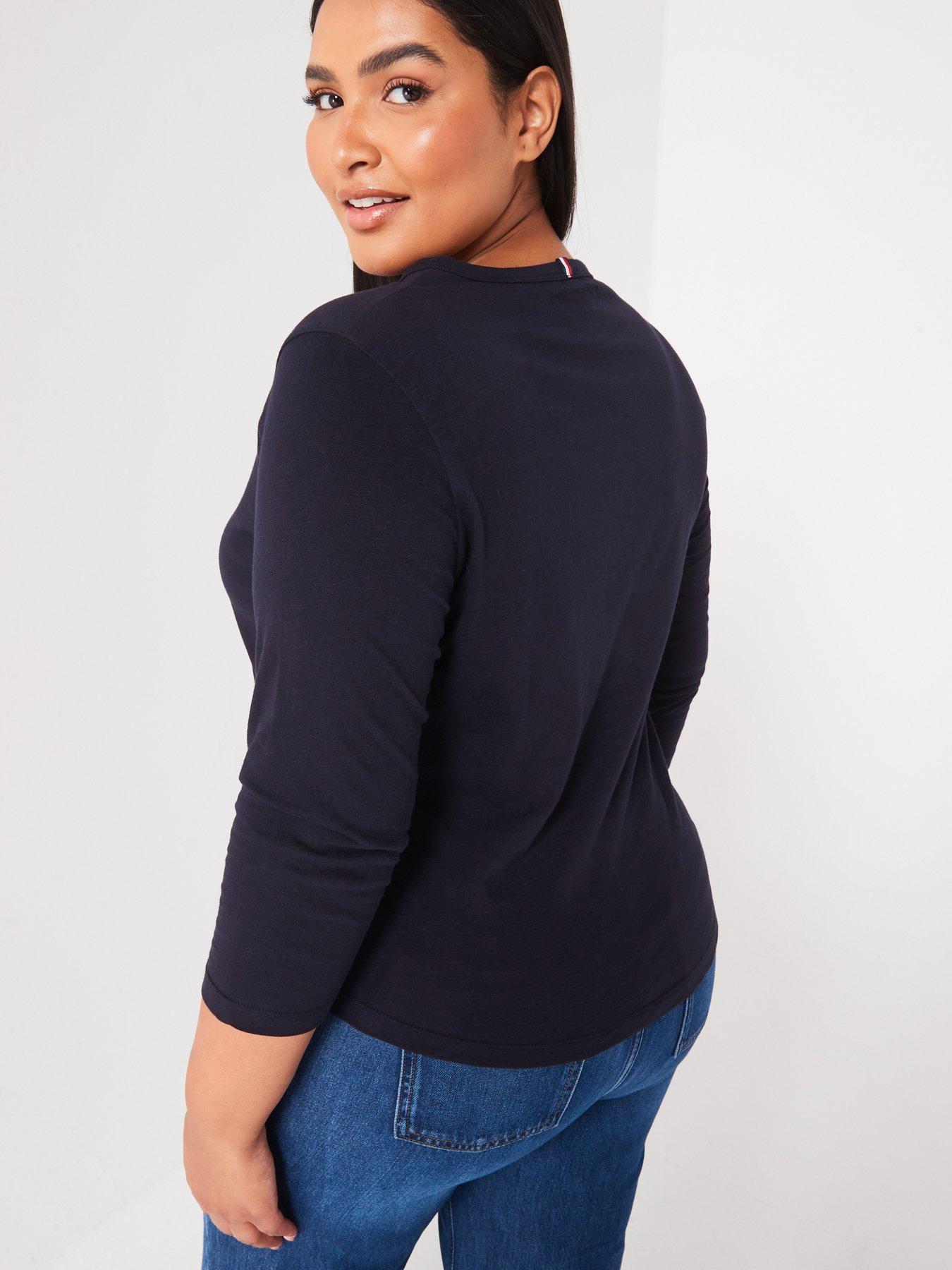 tommy-hilfiger-plus-size-mini-logo-top-navystillFront