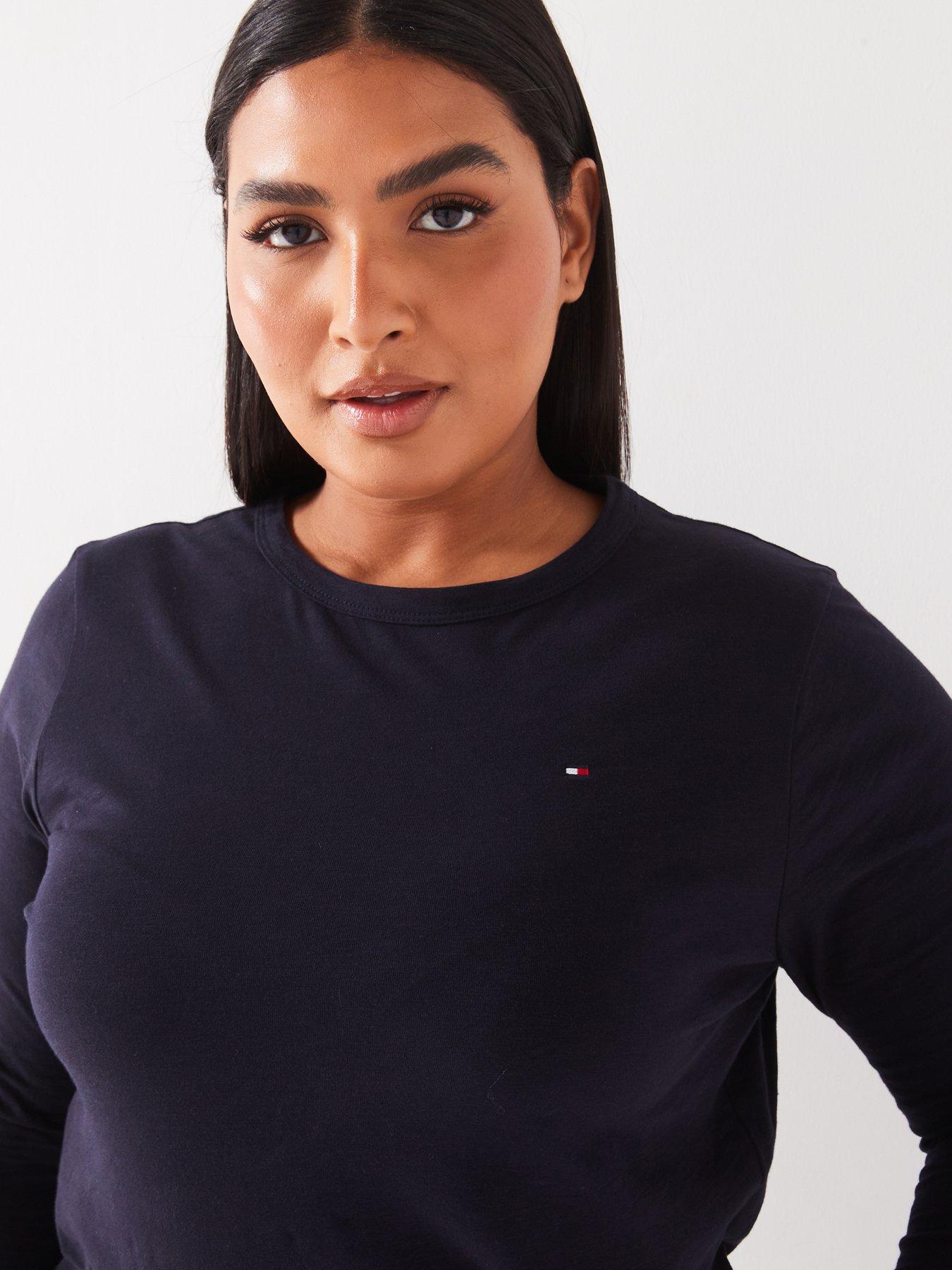 tommy-hilfiger-plus-size-mini-logo-top-navyoutfit