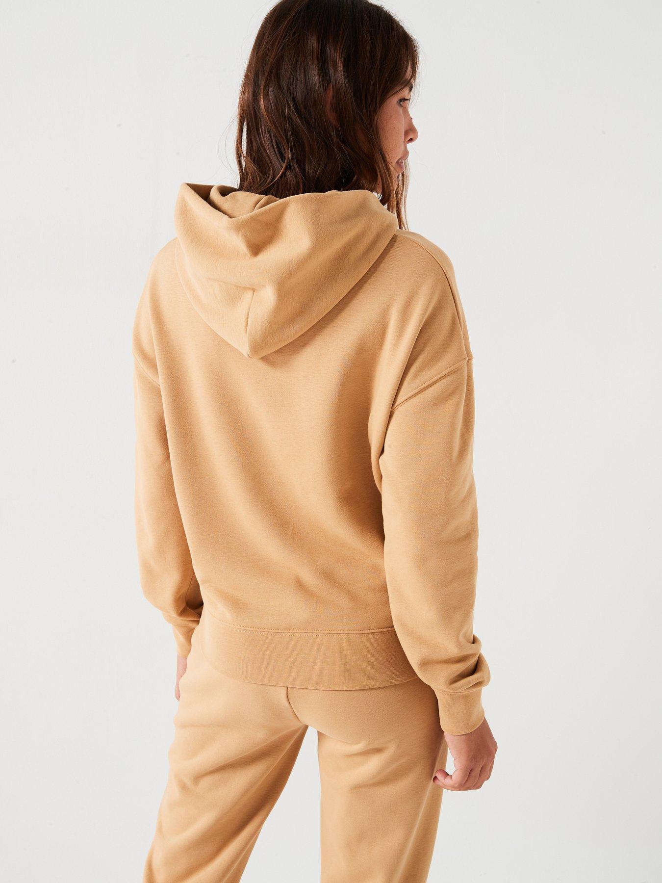 calvin-klein-nano-logo-relaxed-hoodie-brown-beigestillFront