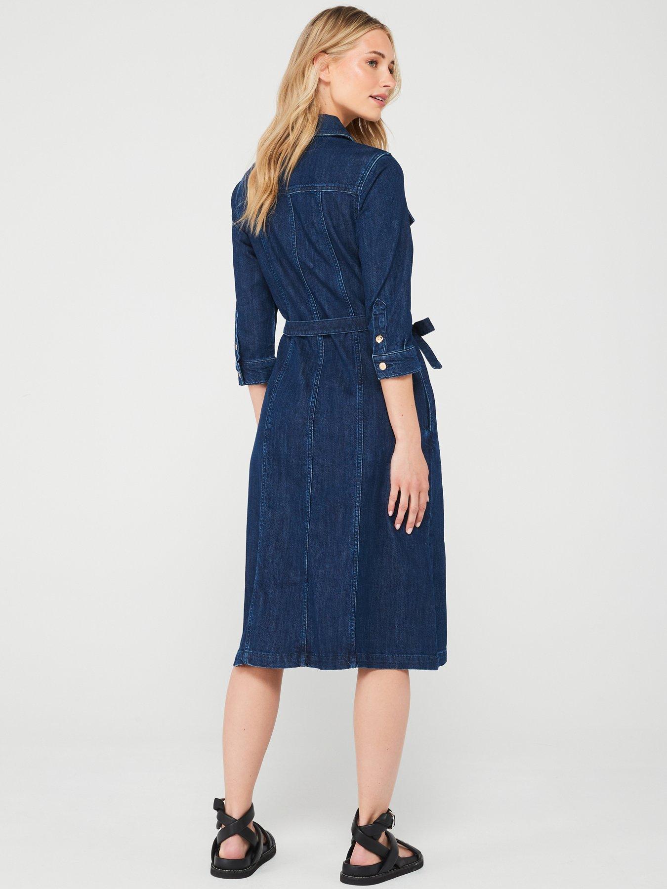 tommy-hilfiger-denim-belted-midi-dress-bluestillFront