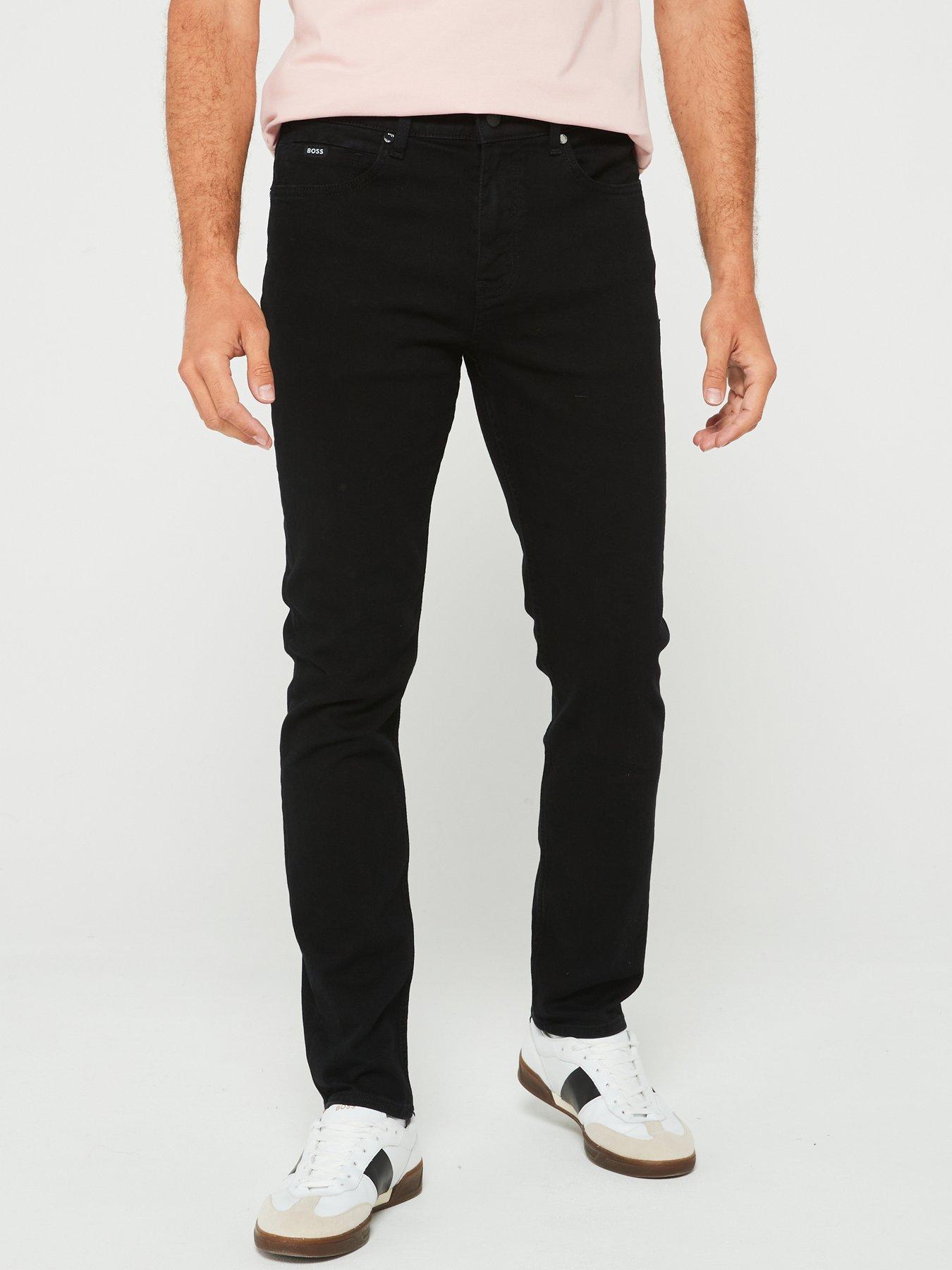 Image 1 of 4 of BOSS Delaware3 Slim Fit Cashmere Touch Jeans - Black
