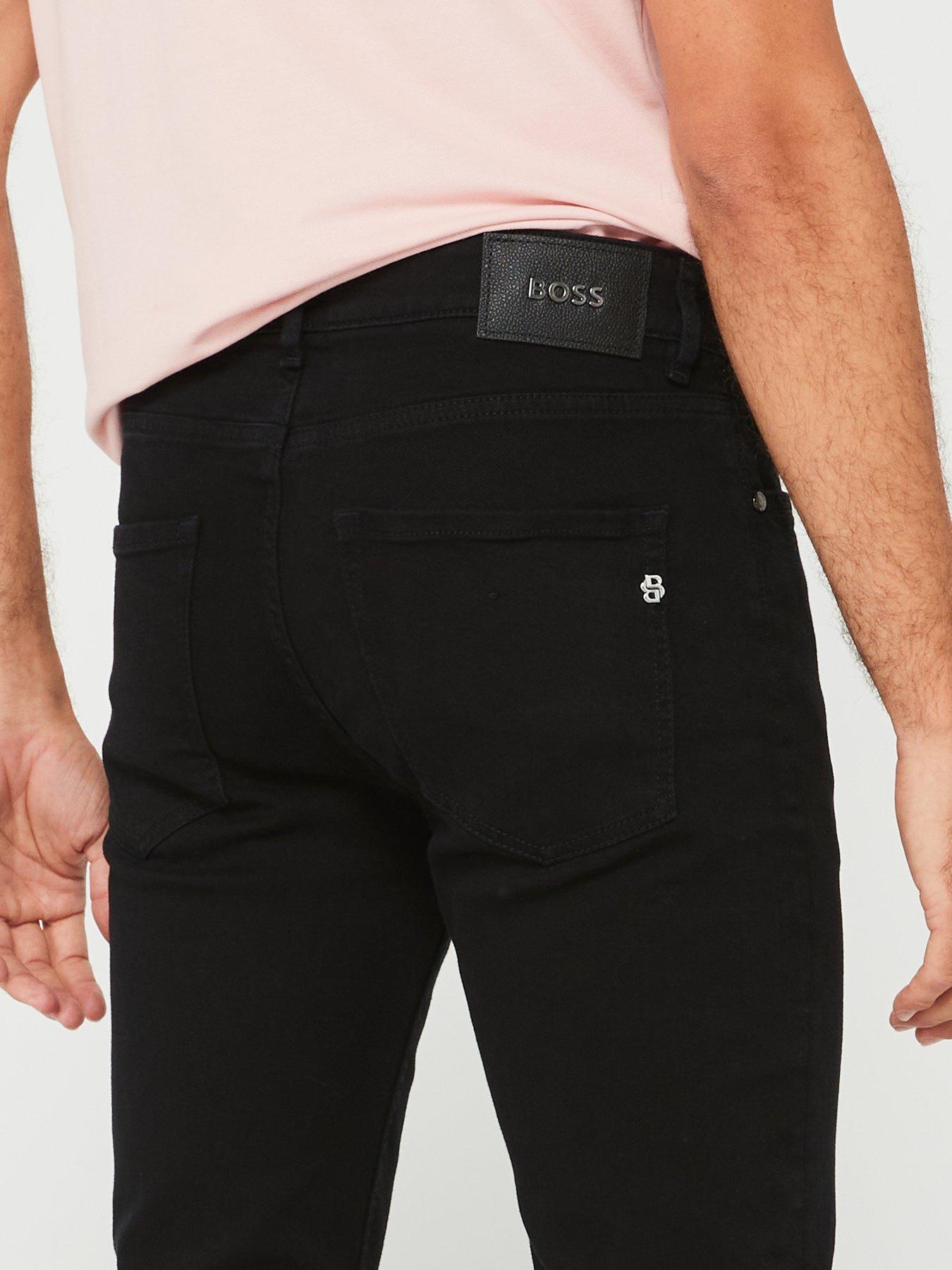 Image 4 of 4 of BOSS Delaware3 Slim Fit Cashmere Touch Jeans - Black