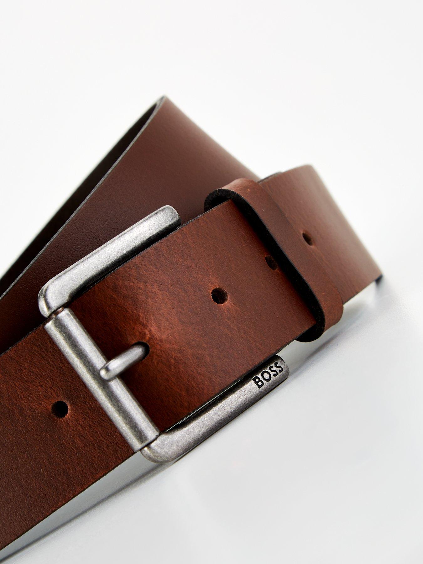 Image 2 of 4 of BOSS Joris Metal Buckle 4cm Leather Belt- Brown