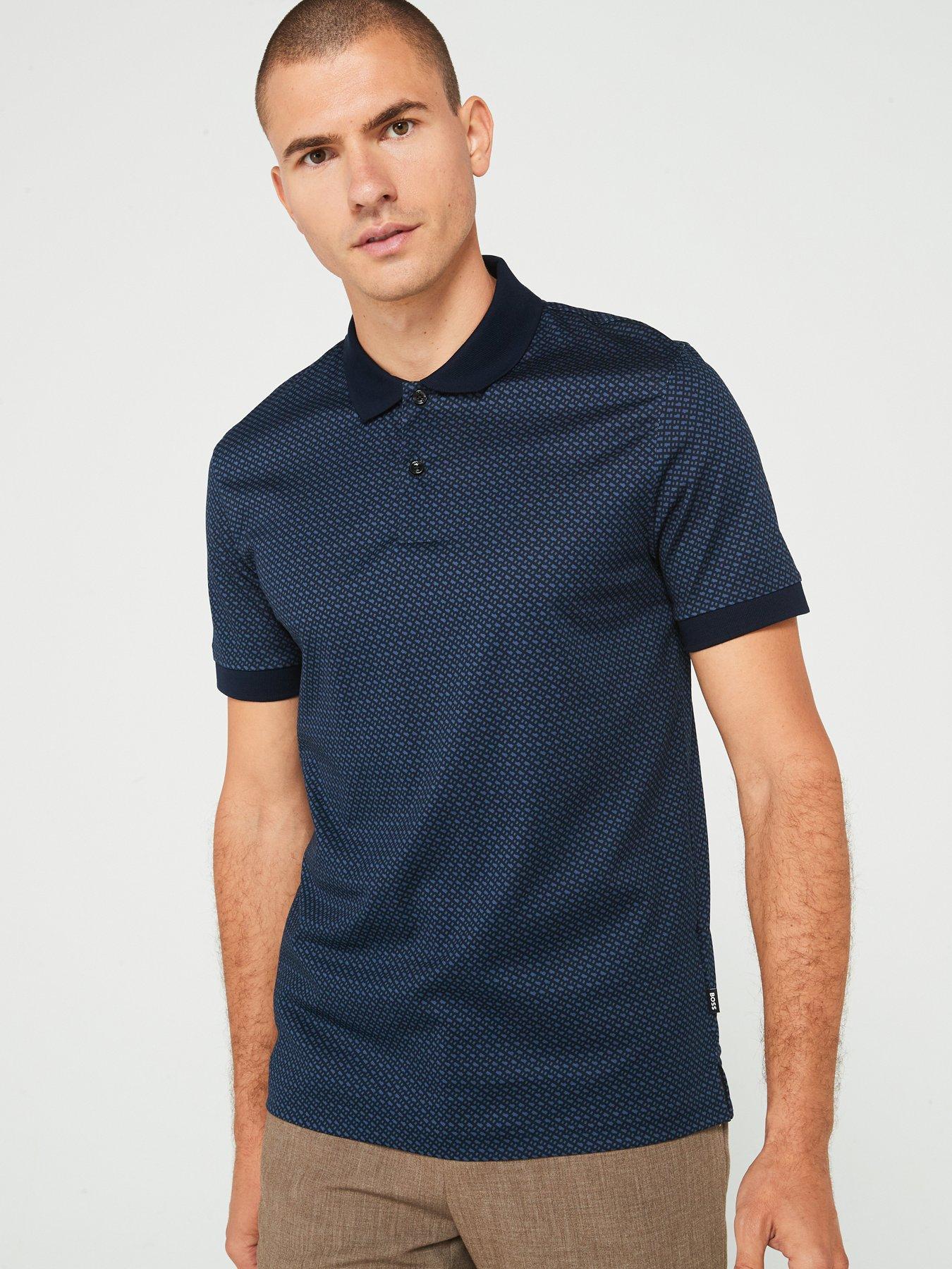 boss-h-parlay-204-regular-fit-micro-monogram-polo-shirt-navy