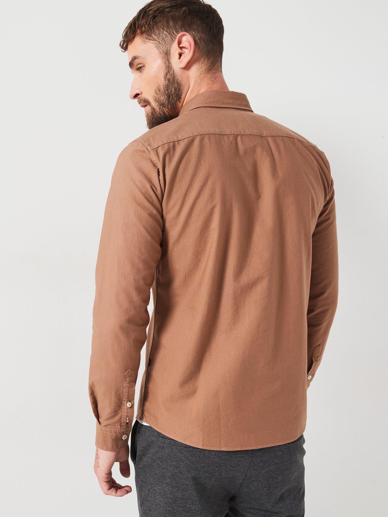 boss-roan-slim-fit-button-down-garment-dyed-shirt--brownstillFront