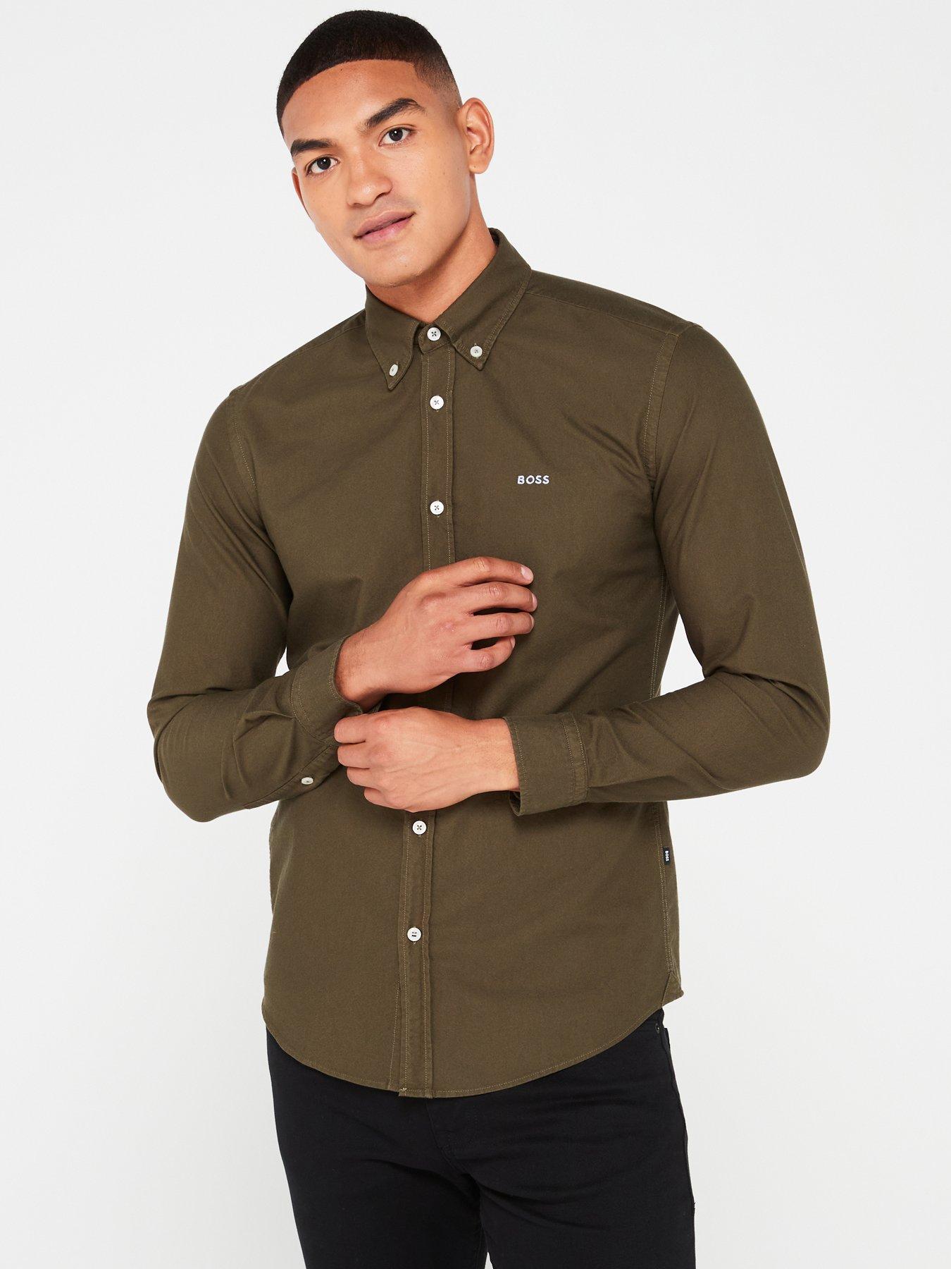 boss-roan-slim-fit-button-down-garment-dyed-shirt--khaki